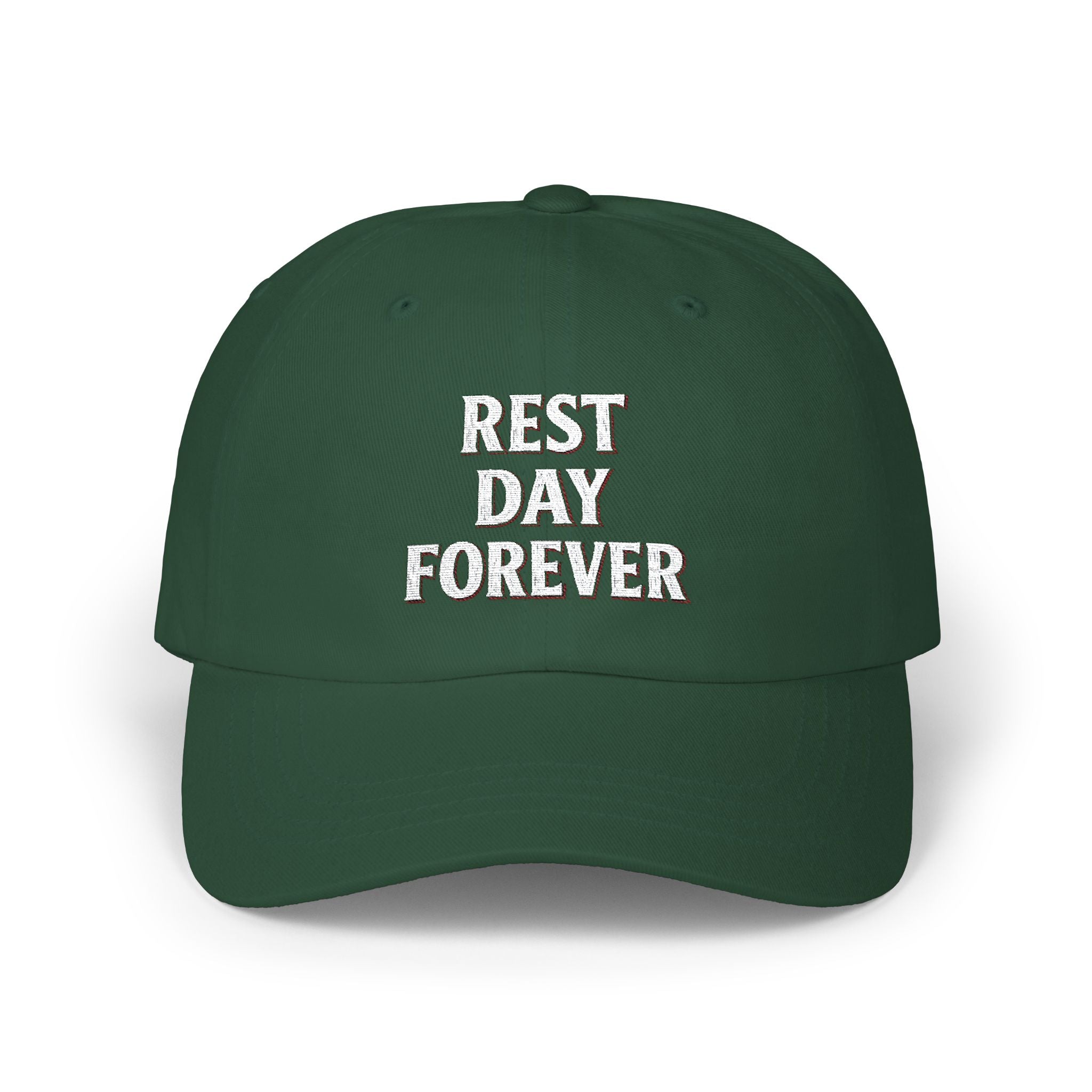Rest Day Forever Classic Dad Cap | Minimalist Embroidered Fitness & Lifestyle Hat