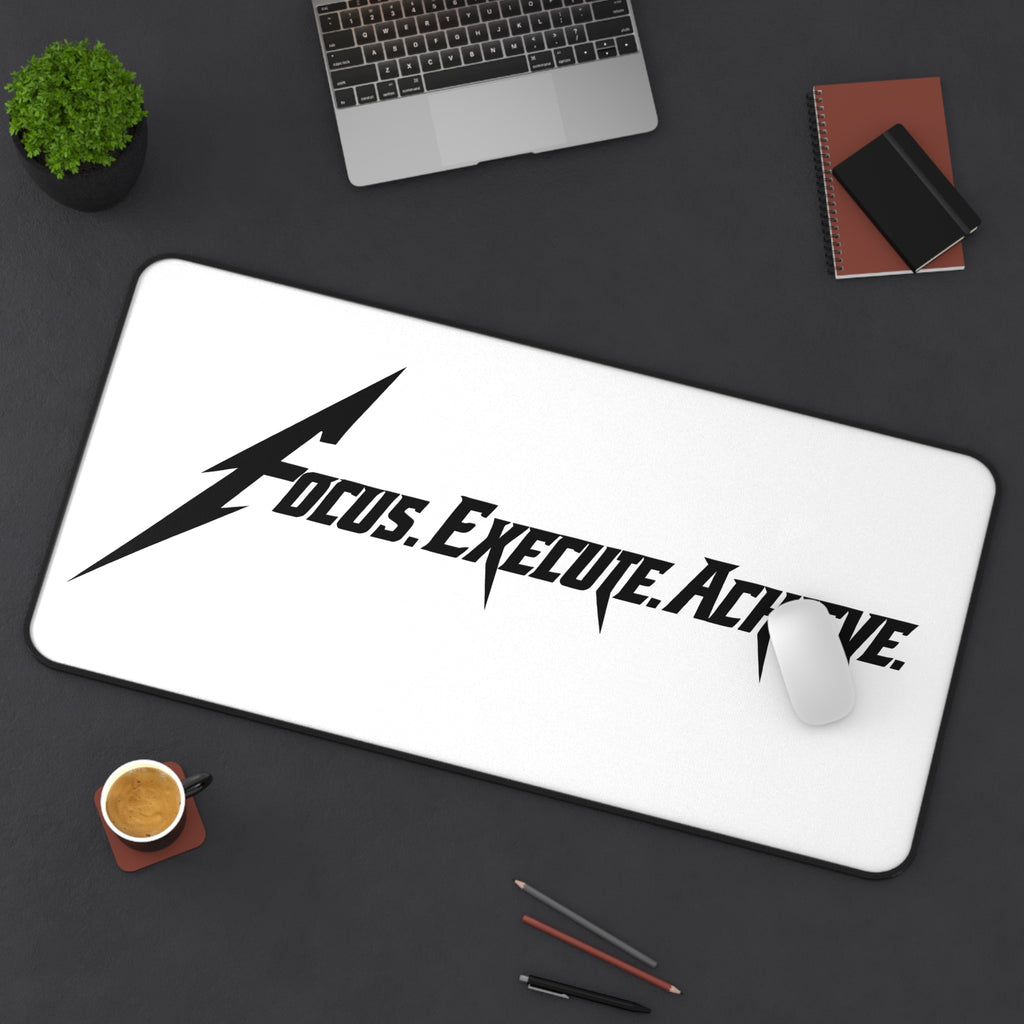 Focus Execute Achieve Desk Mat – Minimalist Motivational Mouse Pad, Anti-Slip Neoprene Desk Mat, Work & Gaming Desk Accessory