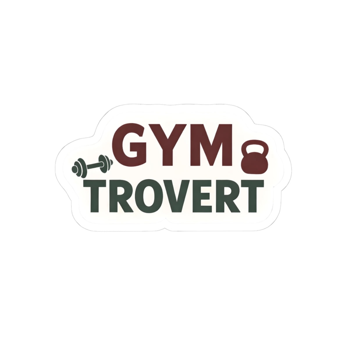 Gymtrovert Gym Sticker – Funny Introvert Gym Lover Sticker – Weightlifting & Fitness Vinyl Sticker – Water Bottle, Laptop, Gym Gear Decal