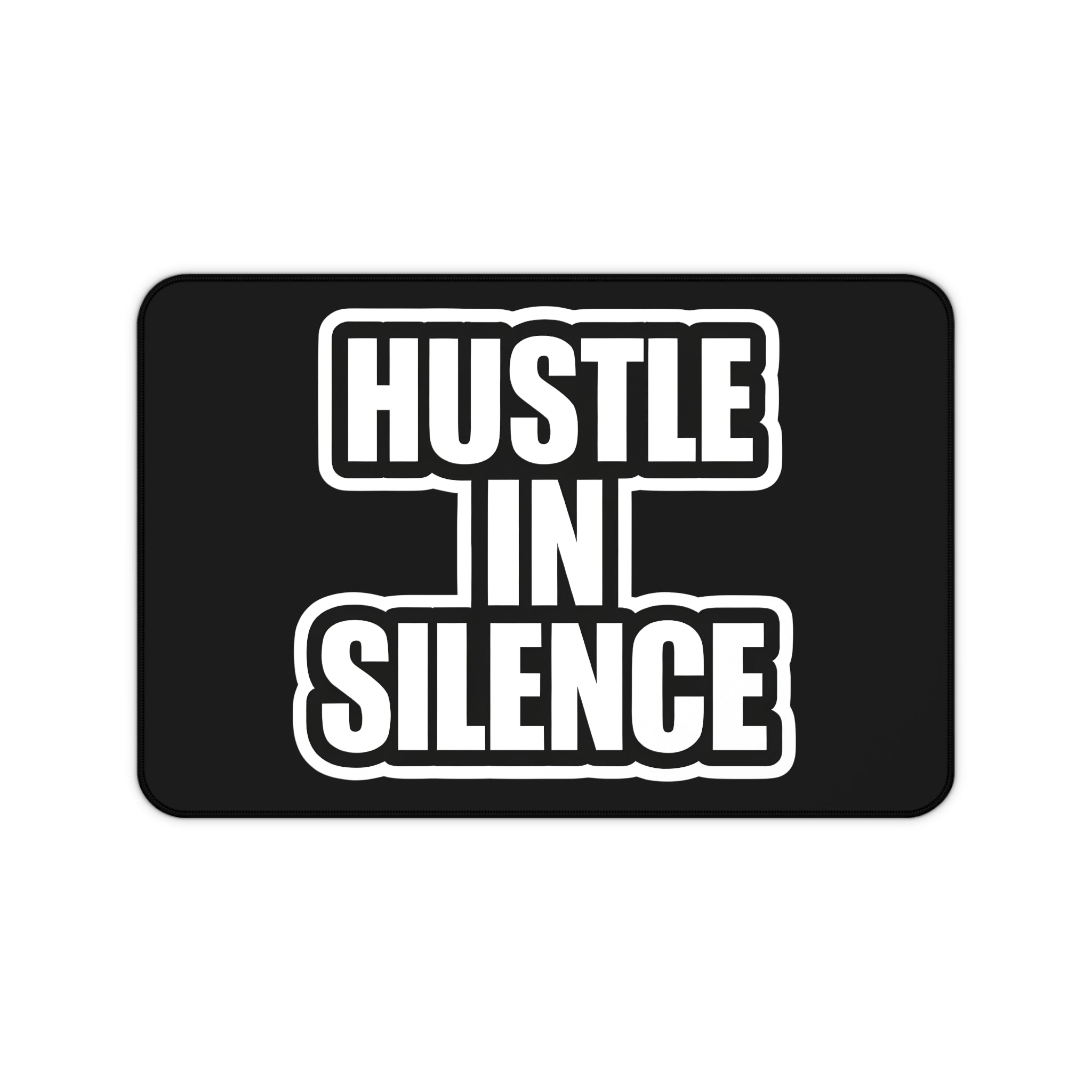 Hustle in Silence Desk Mat – Motivational Office Desk Pad – Entrepreneur Workspace Mouse Pad – Gaming Desk Mat – Productivity Desk Setup