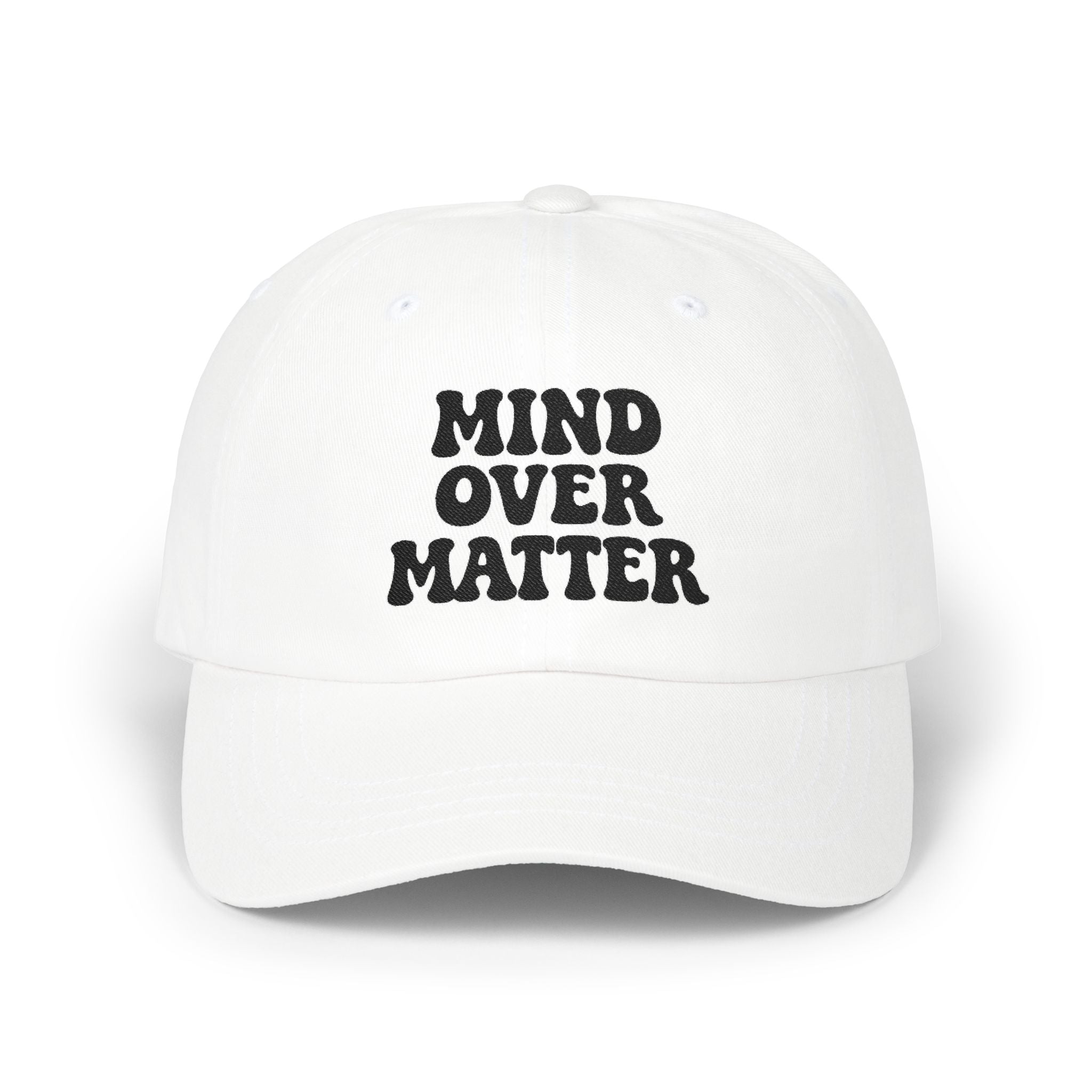 Mind Over Matter Dad Hat | Motivational Embroidered Cap, Minimalist Aesthetic Hat, Adjustable Cotton Baseball Cap, Gym & Lifestyle Gift