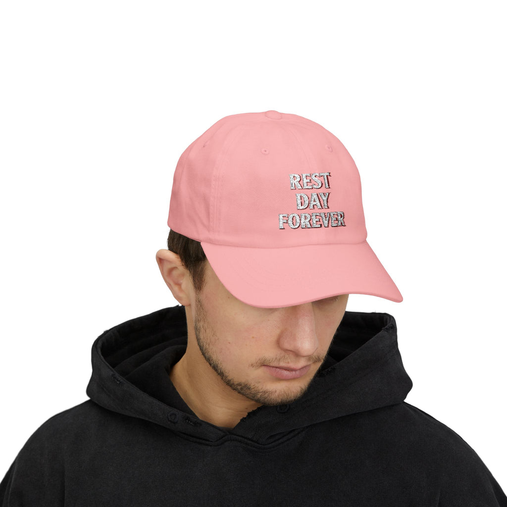 Rest Day Forever Classic Dad Cap | Minimalist Embroidered Fitness & Lifestyle Hat