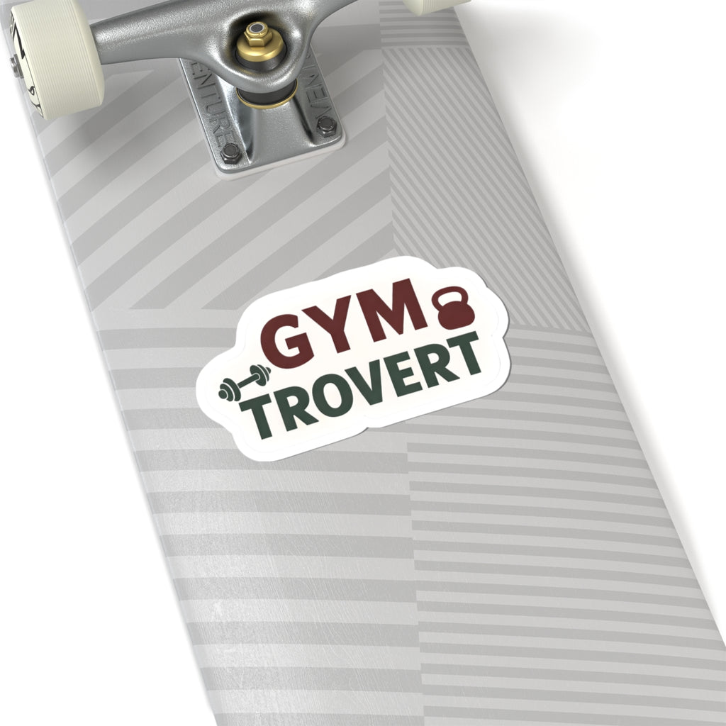 Gymtrovert Gym Sticker – Funny Introvert Gym Lover Sticker – Weightlifting & Fitness Vinyl Sticker – Water Bottle, Laptop, Gym Gear Decal