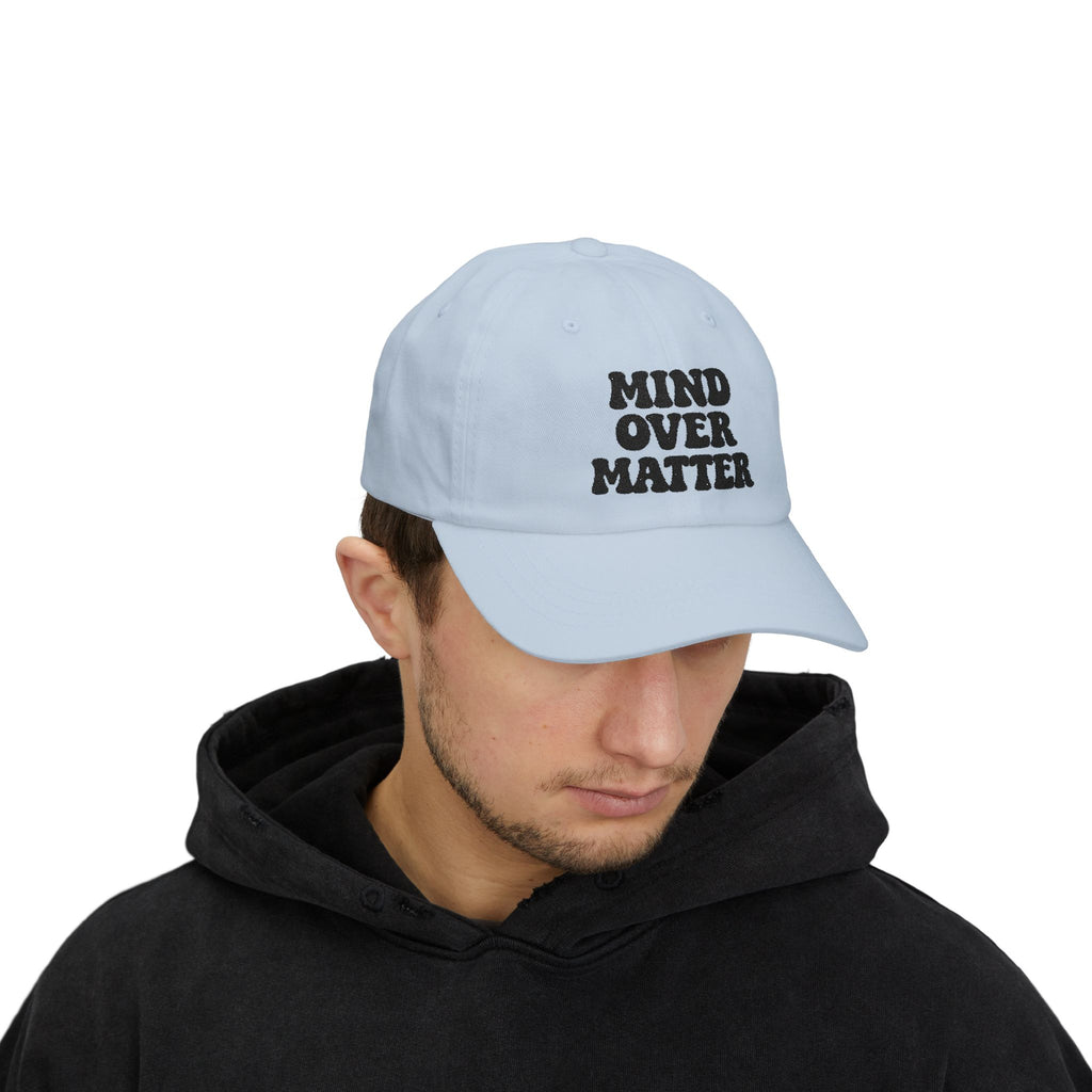 Mind Over Matter Dad Hat | Motivational Embroidered Cap, Minimalist Aesthetic Hat, Adjustable Cotton Baseball Cap, Gym & Lifestyle Gift
