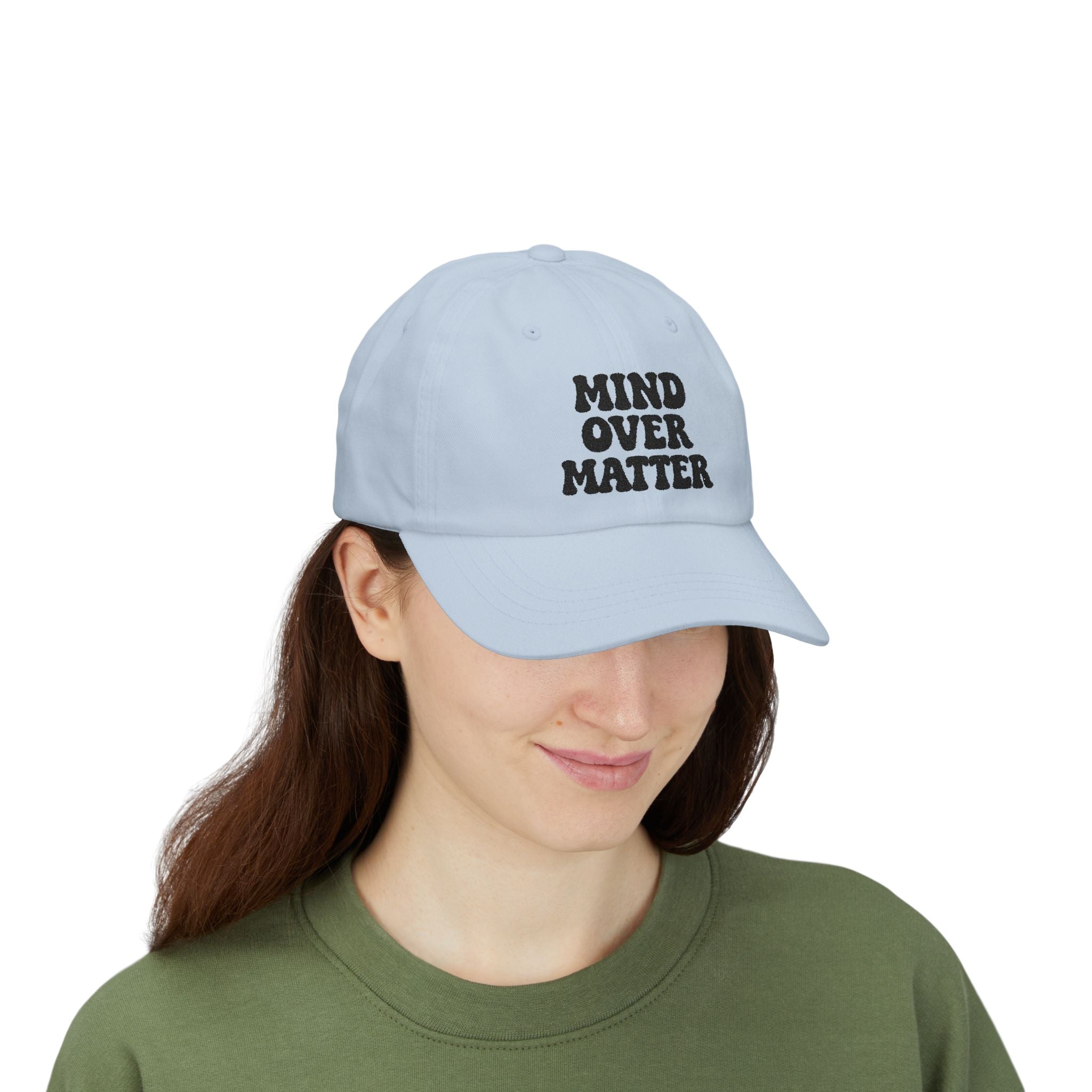 Mind Over Matter Dad Hat | Motivational Embroidered Cap, Minimalist Aesthetic Hat, Adjustable Cotton Baseball Cap, Gym & Lifestyle Gift