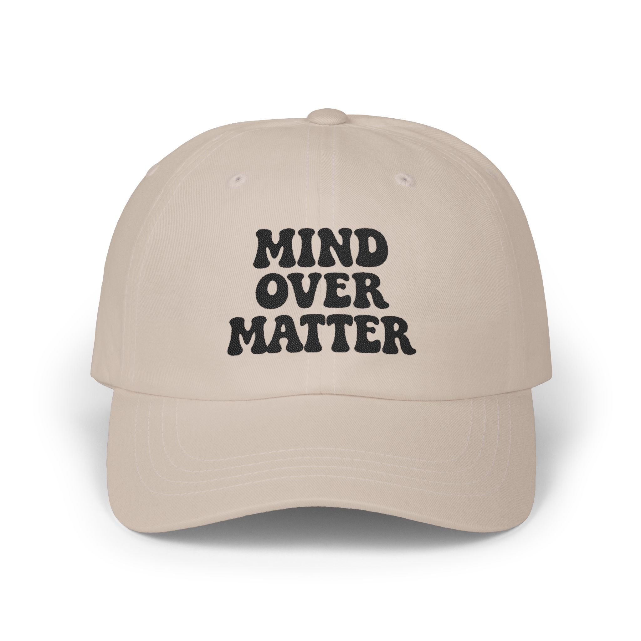 Mind Over Matter Dad Hat | Motivational Embroidered Cap, Minimalist Aesthetic Hat, Adjustable Cotton Baseball Cap, Gym & Lifestyle Gift