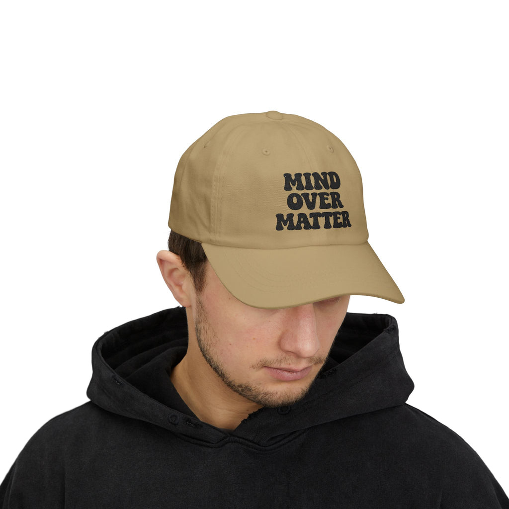 Mind Over Matter Dad Hat | Motivational Embroidered Cap, Minimalist Aesthetic Hat, Adjustable Cotton Baseball Cap, Gym & Lifestyle Gift