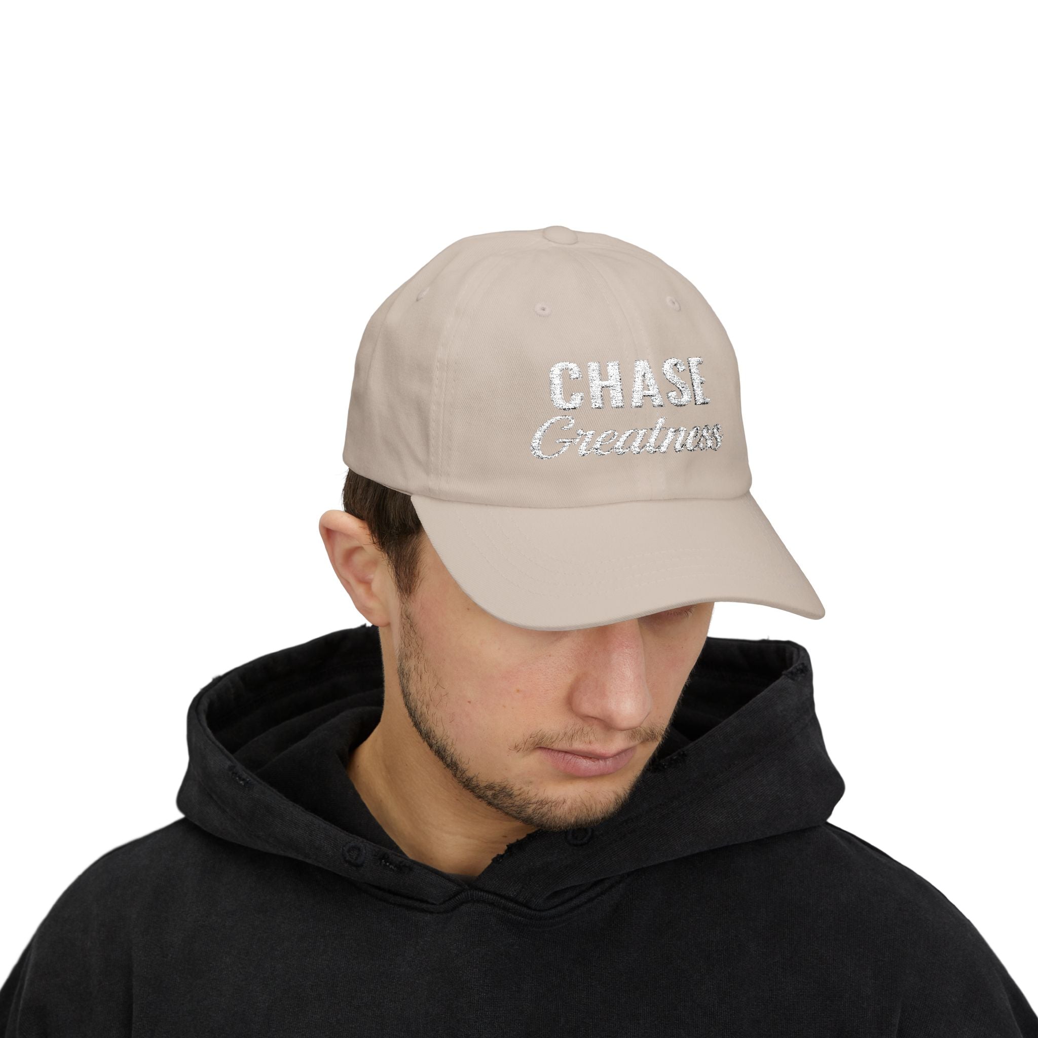 Chase Greatness Embroidered Dad Cap – 100% Cotton Motivational Gym Hat