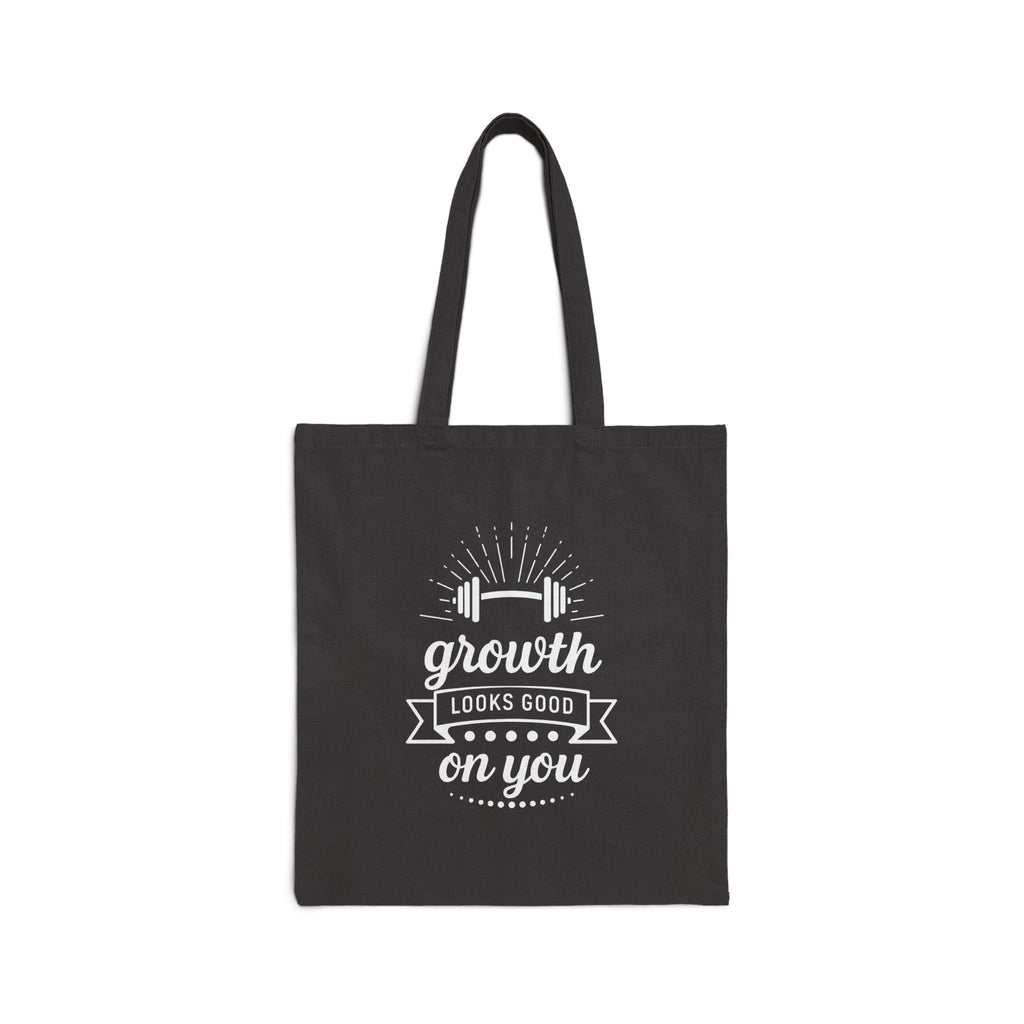Growth Looks Good On You Tote Bag - Gym Bag for Women - Fitness Motivation Canvas Tote - Heavy Duty Workout Bag - Body Positivity Gift