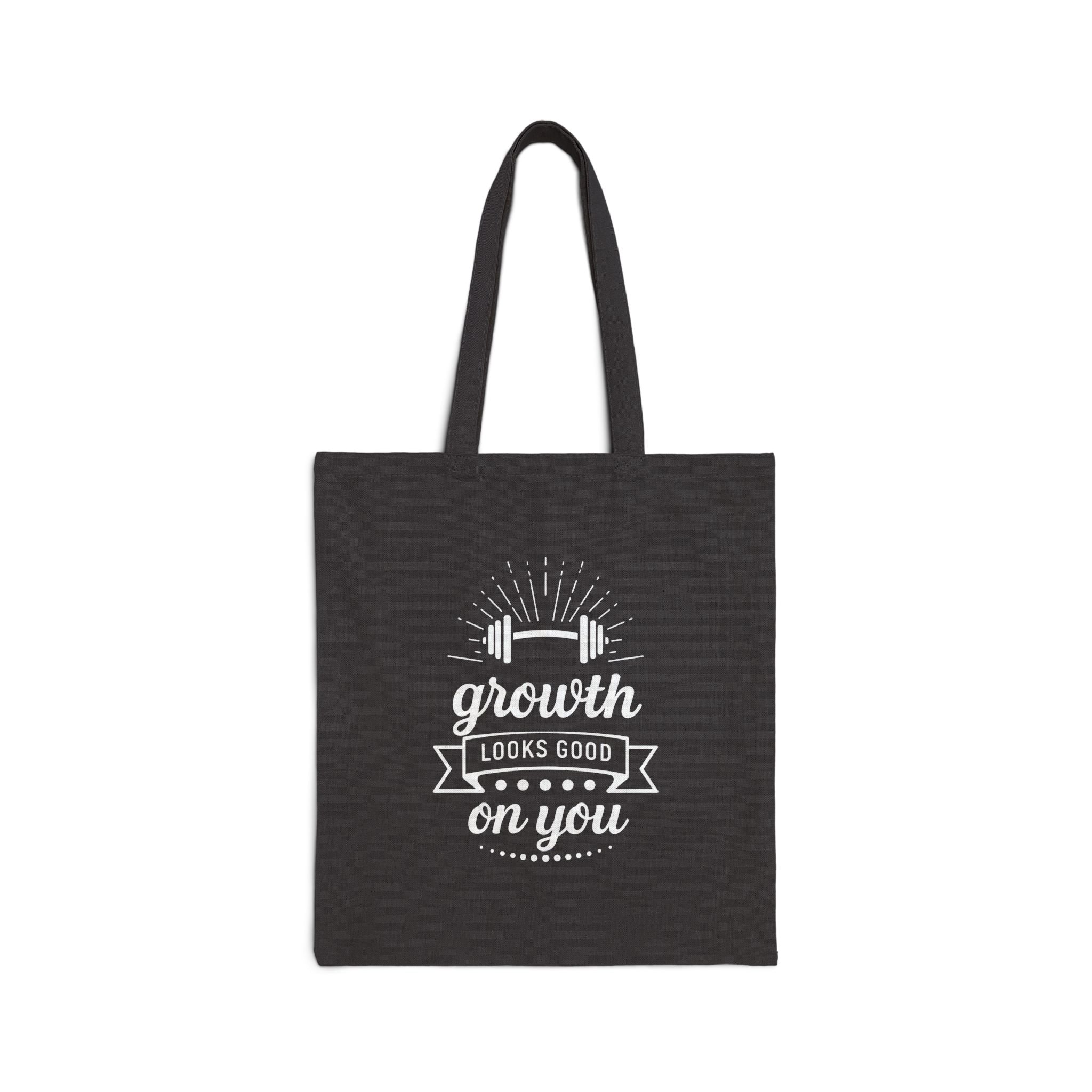 Growth Looks Good On You Tote Bag - Gym Bag for Women - Fitness Motivation Canvas Tote - Heavy Duty Workout Bag - Body Positivity Gift