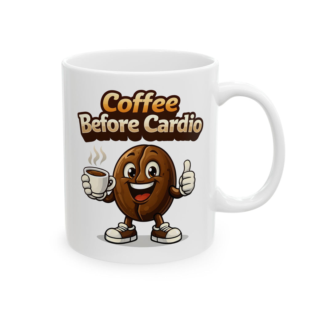 Coffee Before Cardio Mug | Funny Gym Coffee Mug | Fitness Lover Gift | Motivational Coffee Cup | Workout Humor Mug (11oz, 15oz)