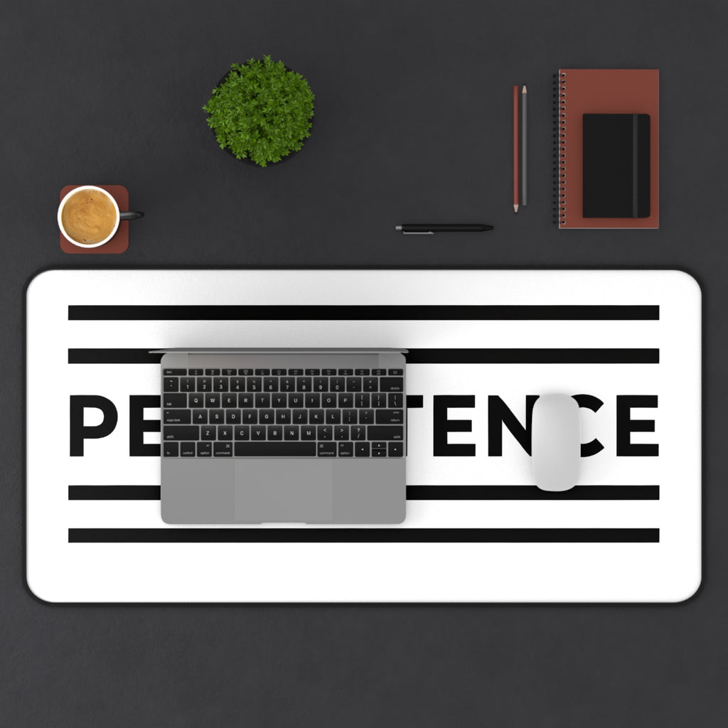 Persistence Motivational Desk Mat – Minimalist Anti-Slip Neoprene Mouse Pad for Work, Study & Gaming