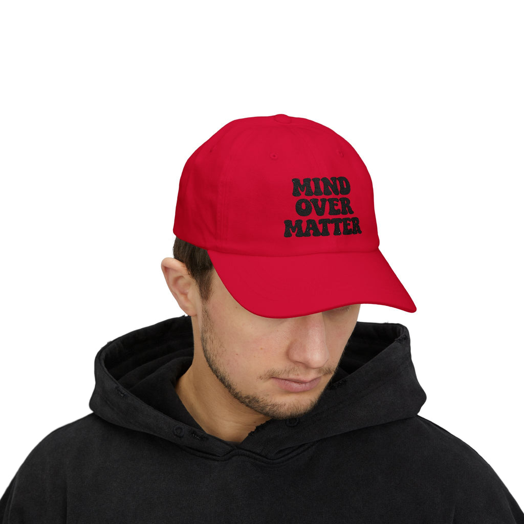 Mind Over Matter Dad Hat | Motivational Embroidered Cap, Minimalist Aesthetic Hat, Adjustable Cotton Baseball Cap, Gym & Lifestyle Gift