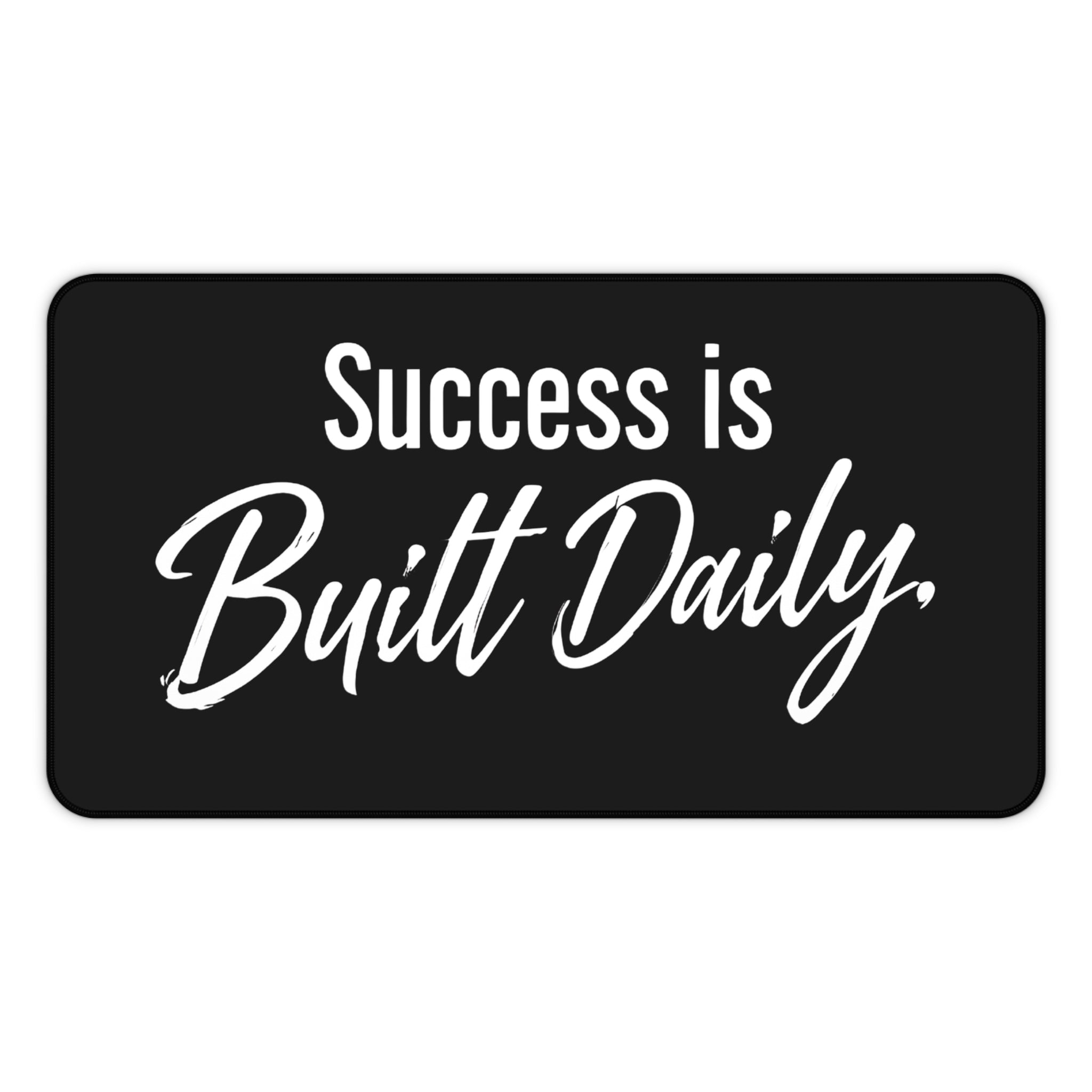 Success Is Built Daily Desk Mat – Motivational Office Desk Pad, Productivity Workspace Mat, Non-Slip Neoprene Desk Mat for Home Office