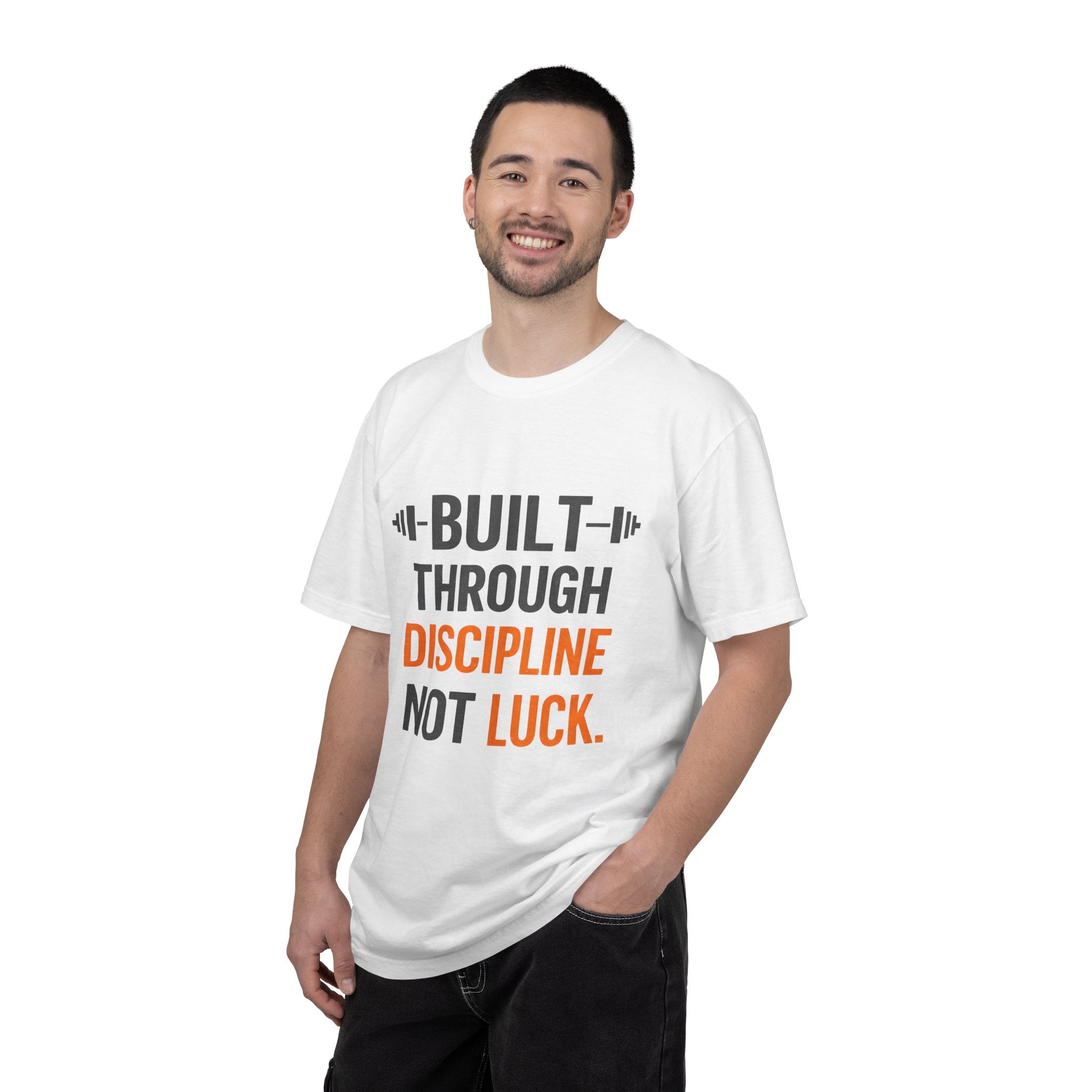Built Through Discipline Not Luck Vintage Fitness Tee | Unisex Garment - Dyed