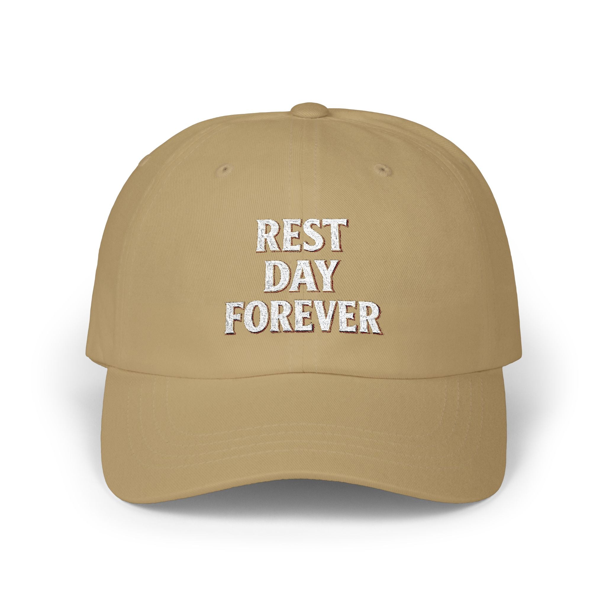 Rest Day Forever Classic Dad Cap | Minimalist Embroidered Fitness & Lifestyle Hat