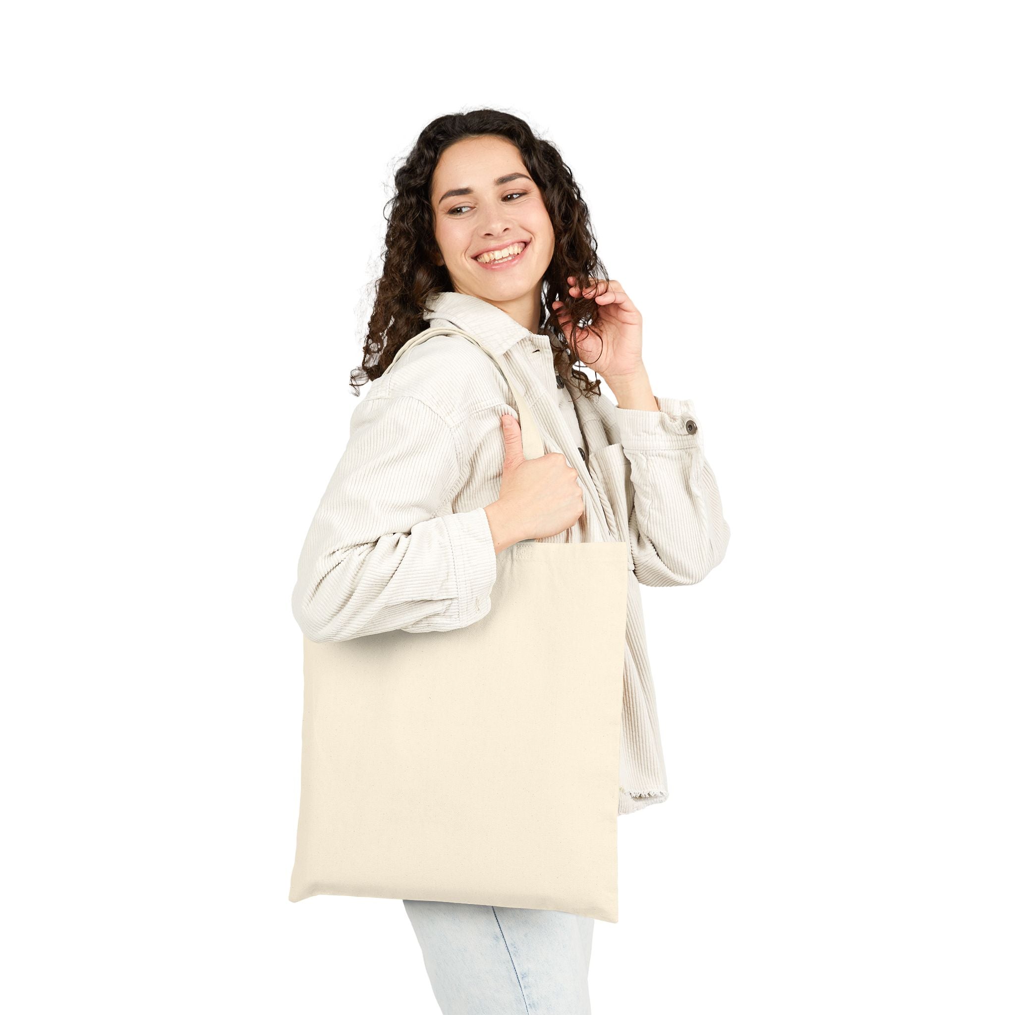Driven by Bigger Goals Premium Cotton Canvas Tote Bag - Retro Floral Aesthetic