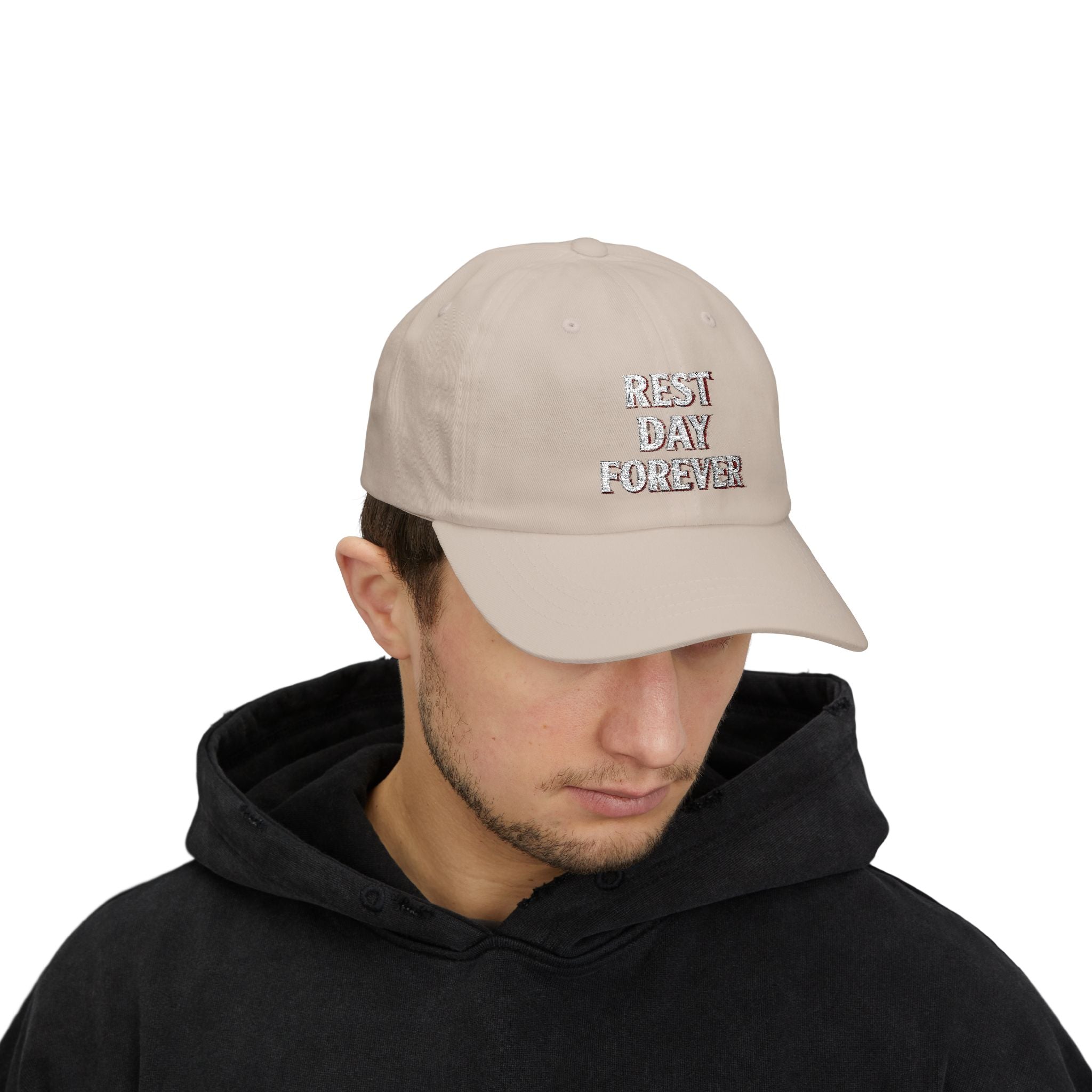 Rest Day Forever Classic Dad Cap | Minimalist Embroidered Fitness & Lifestyle Hat