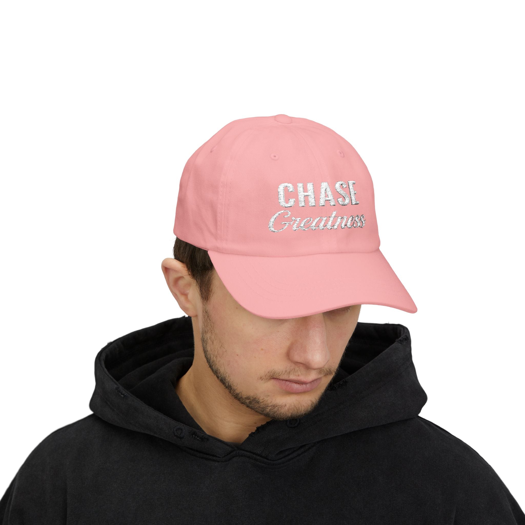 Chase Greatness Embroidered Dad Cap – 100% Cotton Motivational Gym Hat
