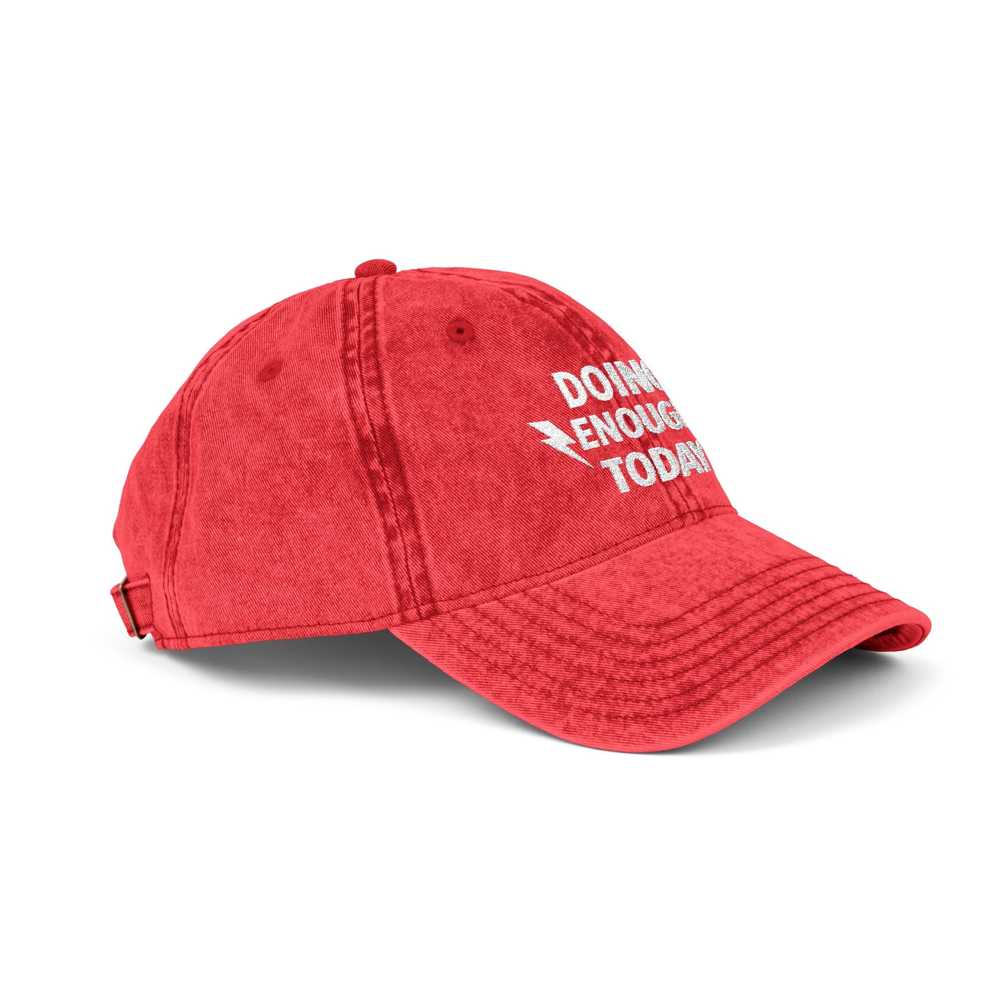 Doing Enough Today Vintage Cap – Motivational Distressed Hat – Positive Mindset Dad Hat – Mental Health Reminder – Minimalist Streetwear Cap