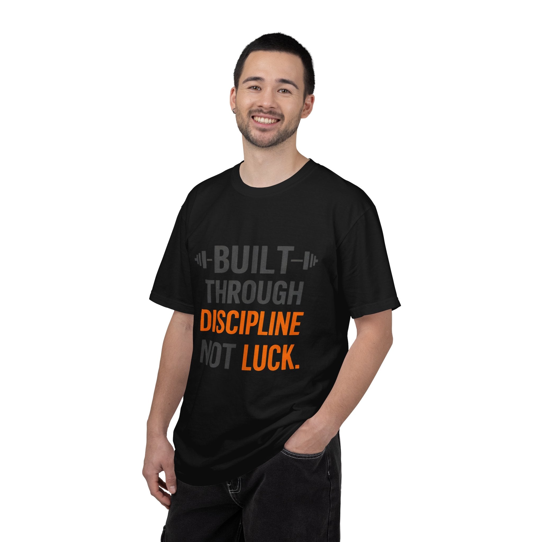 Built Through Discipline Not Luck Vintage Fitness Tee | Unisex Garment - Dyed