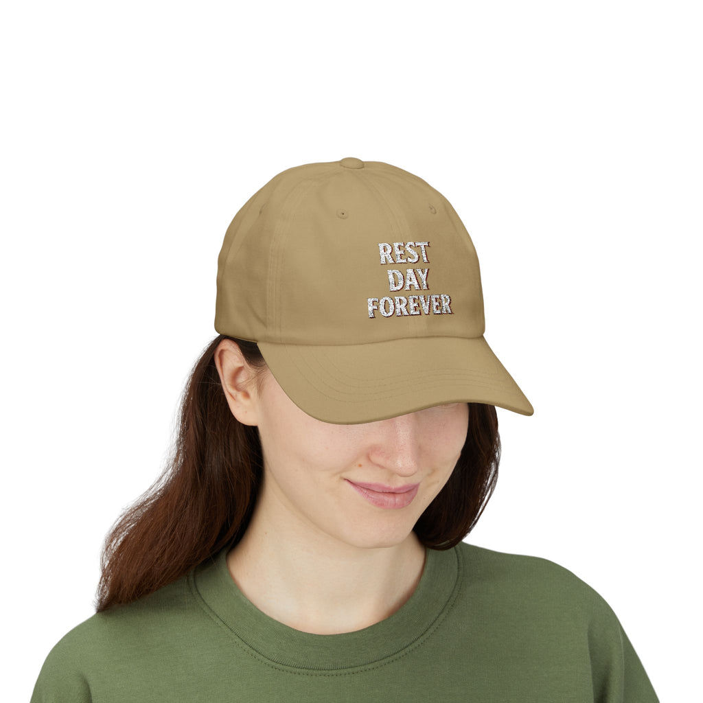 Rest Day Forever Classic Dad Cap | Minimalist Embroidered Fitness & Lifestyle Hat