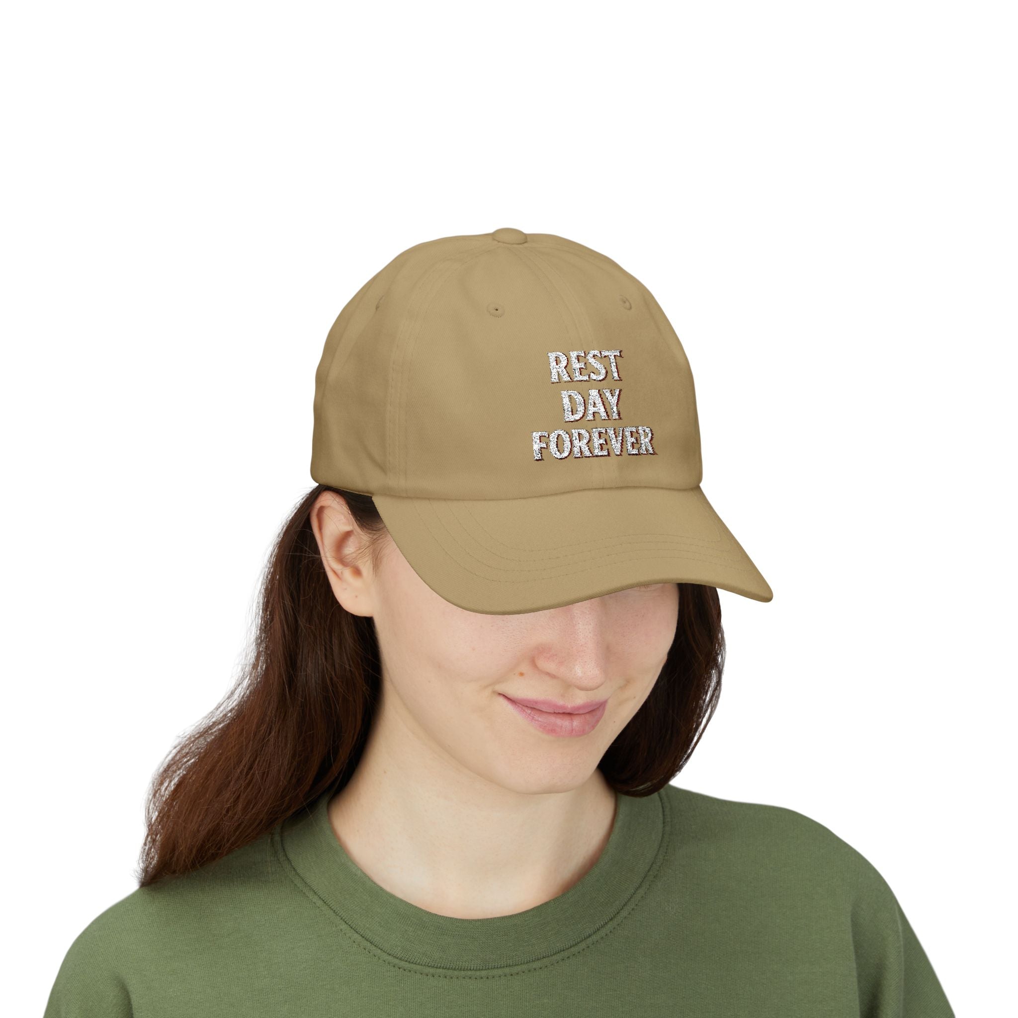 Rest Day Forever Classic Dad Cap | Minimalist Embroidered Fitness & Lifestyle Hat