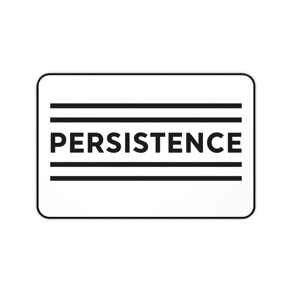 Persistence Motivational Desk Mat – Minimalist Anti-Slip Neoprene Mouse Pad for Work, Study & Gaming