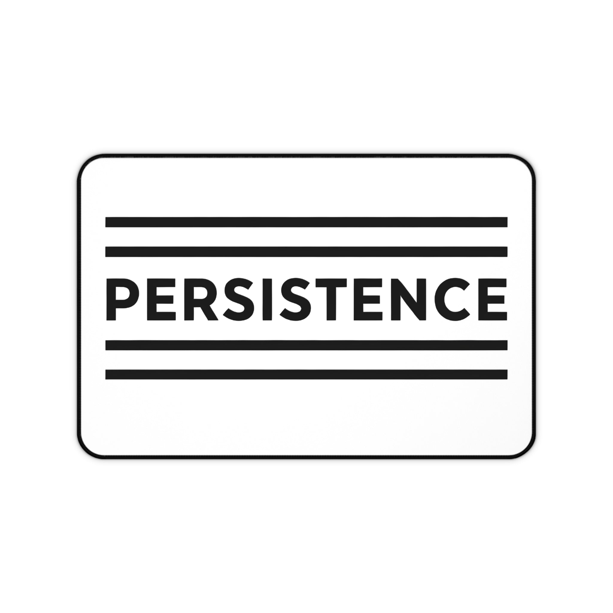 Persistence Motivational Desk Mat – Minimalist Anti-Slip Neoprene Mouse Pad for Work, Study & Gaming