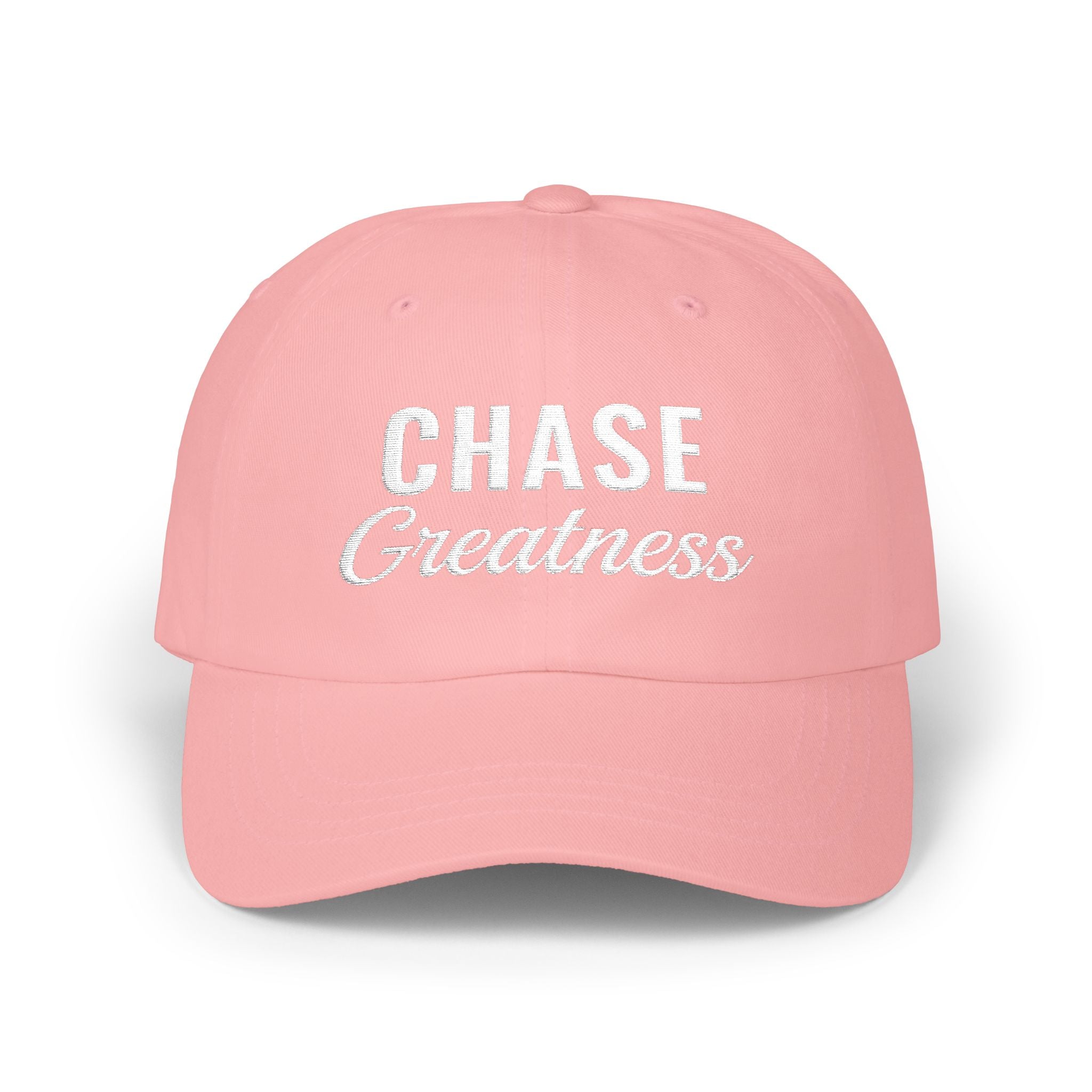 Chase Greatness Embroidered Dad Cap – 100% Cotton Motivational Gym Hat