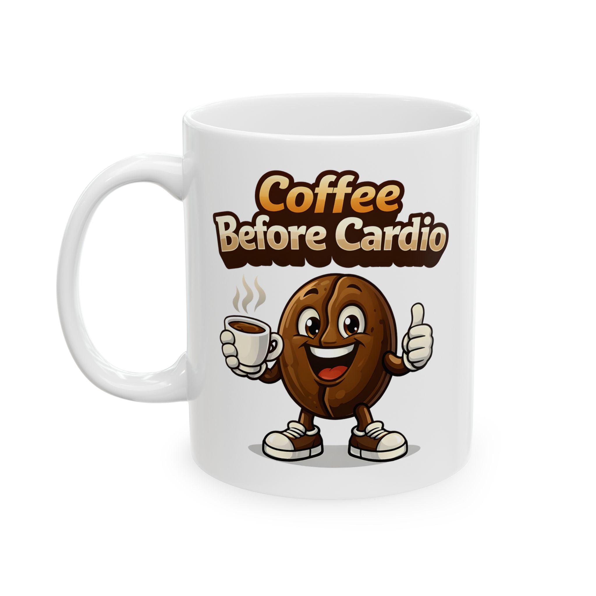 Coffee Before Cardio Mug | Funny Gym Coffee Mug | Fitness Lover Gift | Motivational Coffee Cup | Workout Humor Mug (11oz, 15oz)