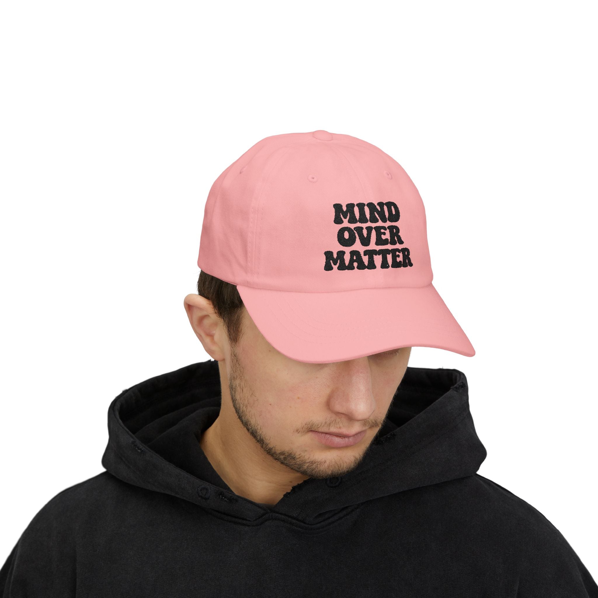 Mind Over Matter Dad Hat | Motivational Embroidered Cap, Minimalist Aesthetic Hat, Adjustable Cotton Baseball Cap, Gym & Lifestyle Gift