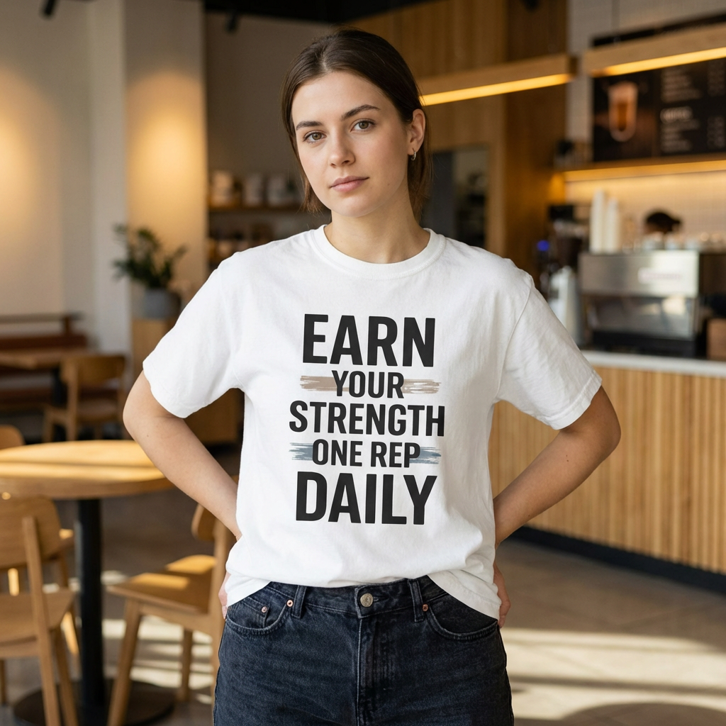 Earn Your Strength One Rep Daily Unisex Garment-Dyed T-Shirt – Motivational Gym Shirt, Fitness Workout Tee, Discipline Training Shirt, Comfort Colors