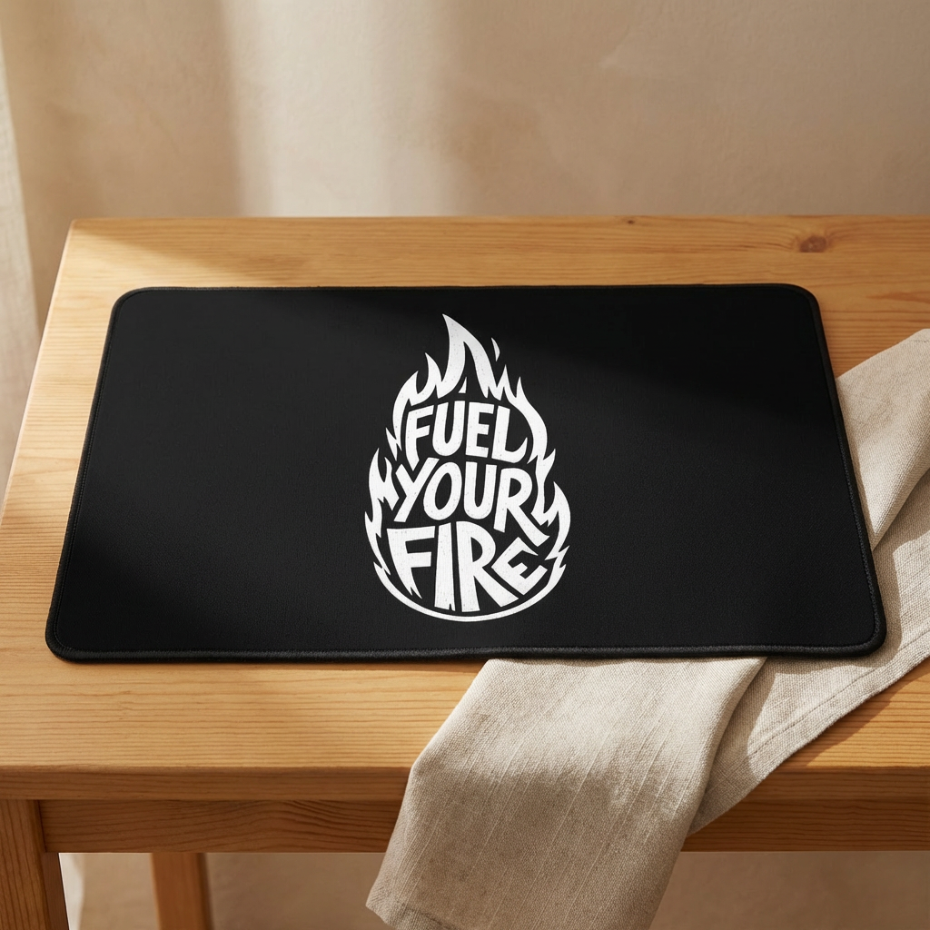 Fuel Your Fire Motivational Desk Mat - Large Extended Mouse Pad, Productivity Desk Pad, Gaming Mousepad, Office Setup Motivation