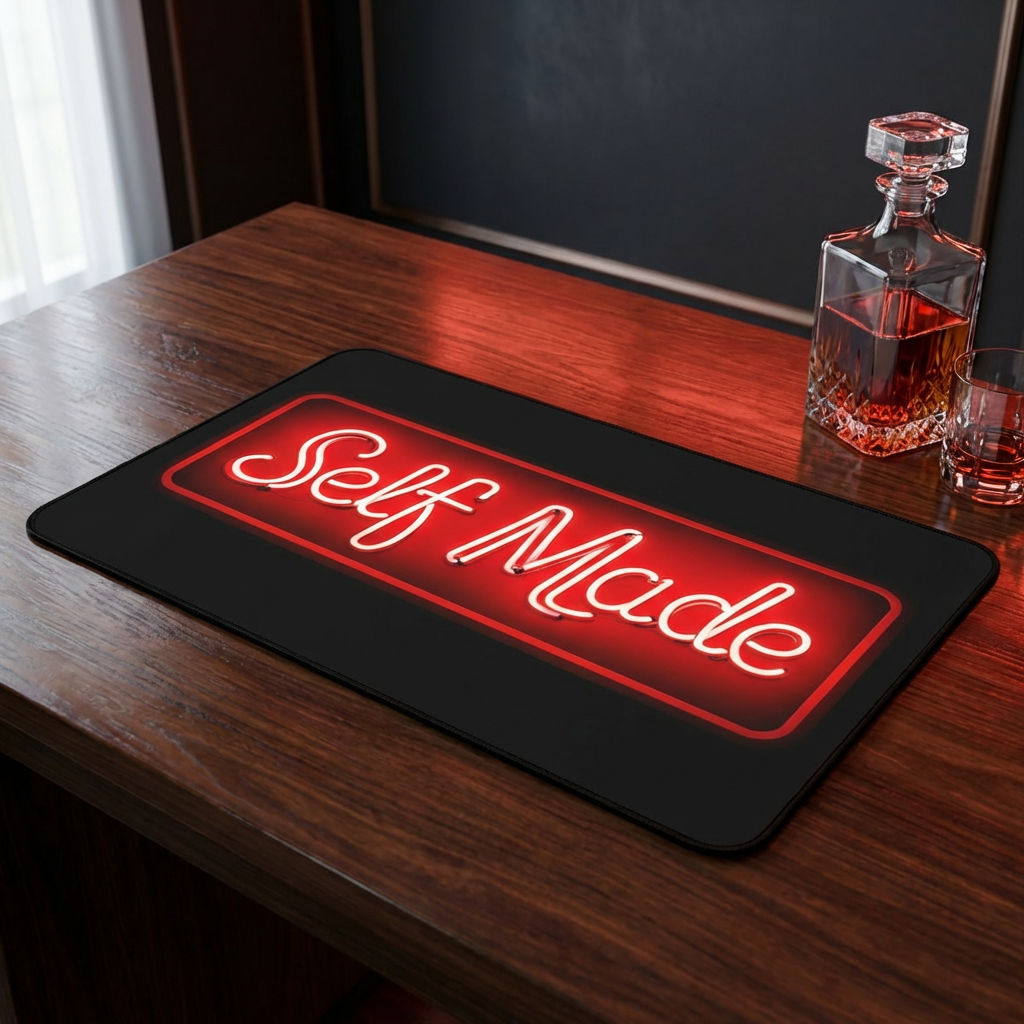 Self Made Desk Mat – Motivational Desk Pad – Entrepreneur Desk Setup – Gaming Mouse Pad – Hustle Mindset Office Desk Mat – Workspace Motivation