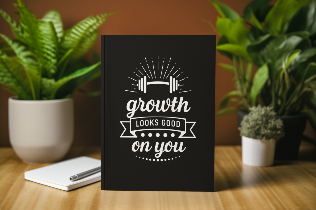 Growth Looks Good On You Journal - Self Improvement Journal, Matte Hardcover Lined Notebook