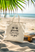 Growth Looks Good On You Tote Bag - Gym Bag for Women - Fitness Motivation Canvas Tote - Heavy Duty Workout Bag - Body Positivity Gift