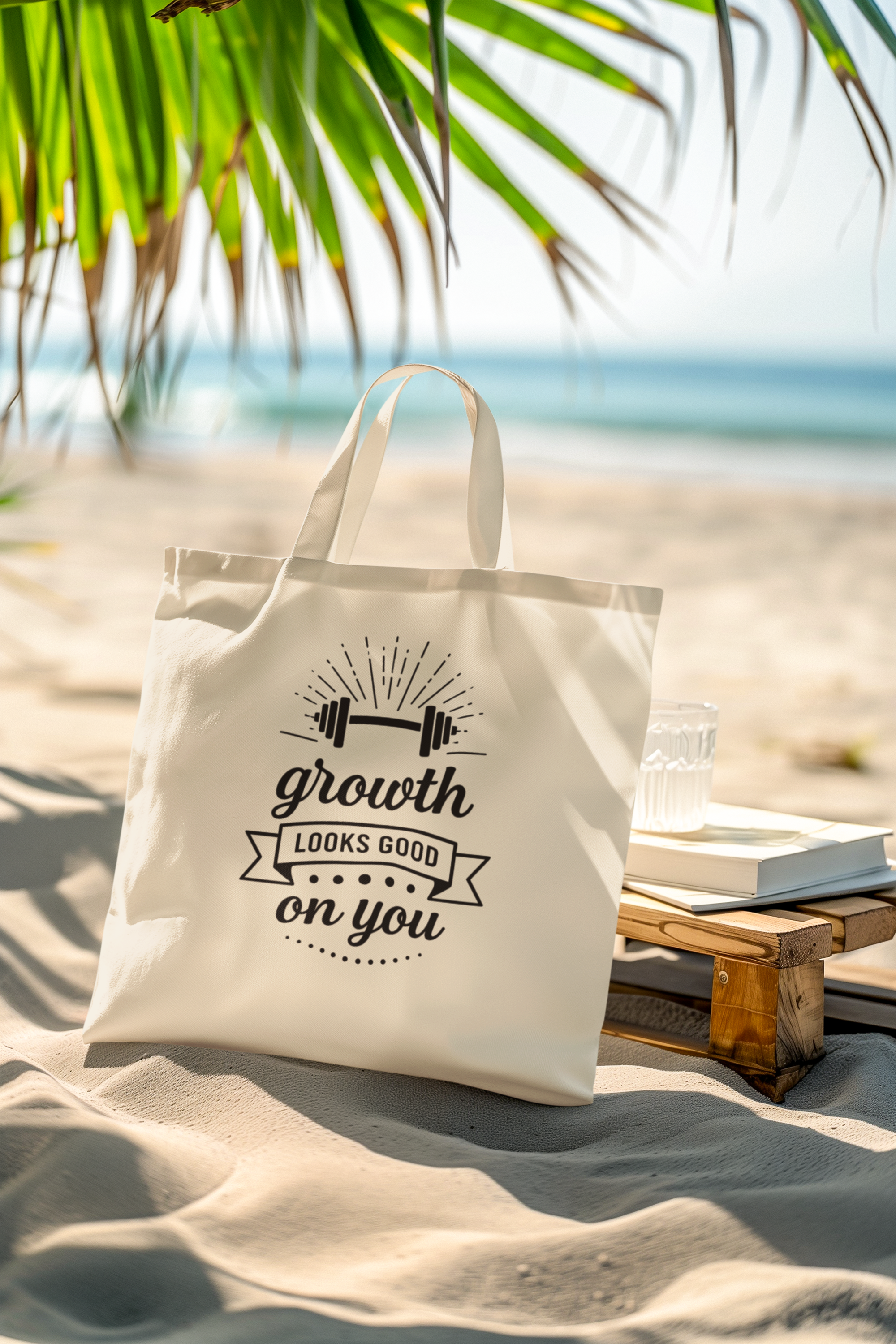 Growth Looks Good On You Tote Bag - Gym Bag for Women - Fitness Motivation Canvas Tote - Heavy Duty Workout Bag - Body Positivity Gift