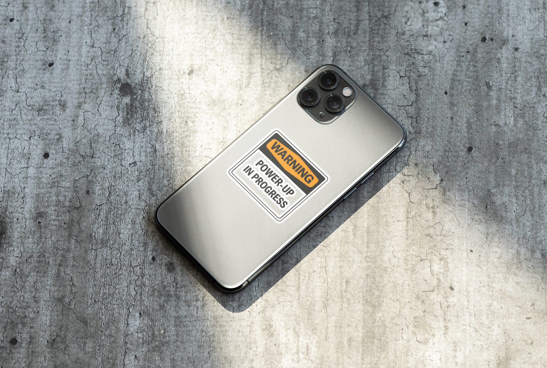 "Power-Up In Progress" Funny Warning Sticker - Waterproof Vinyl Die-Cut Decal for Water Bottles, Laptops, & Gym Gear - Matte Finish Aesthetic