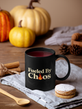Fueled By Chaos Black Ceramic Mug | Aesthetic Coffee Cup for Entrepreneurs & Busy Lifestyles (11oz, 15oz)