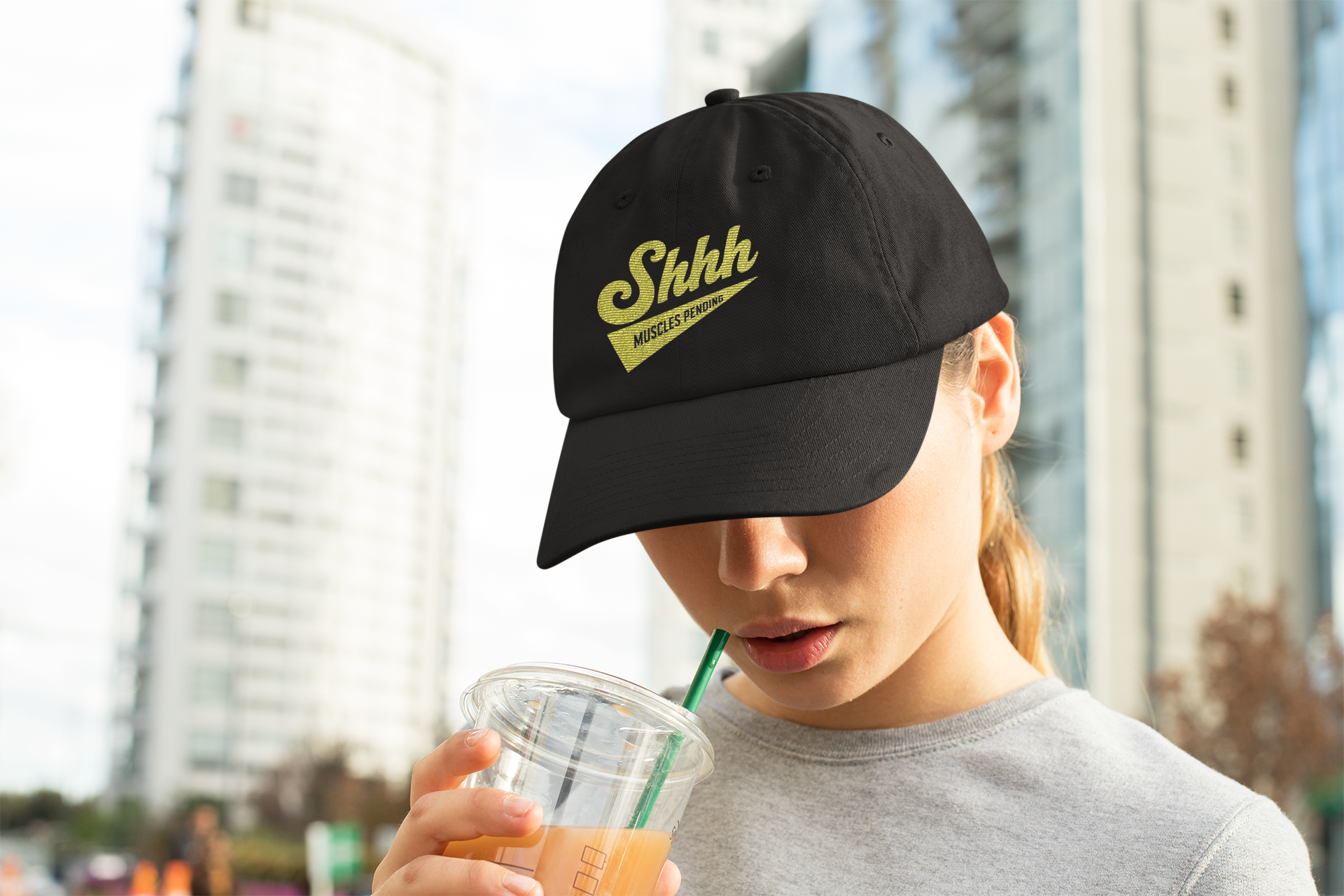 Shhh Muscles Pending Dad Hat | Funny Gym Hat, Fitness Motivation Cap, Workout Humor Hat, Aesthetic Streetwear Cap, Gift for Gym Lovers