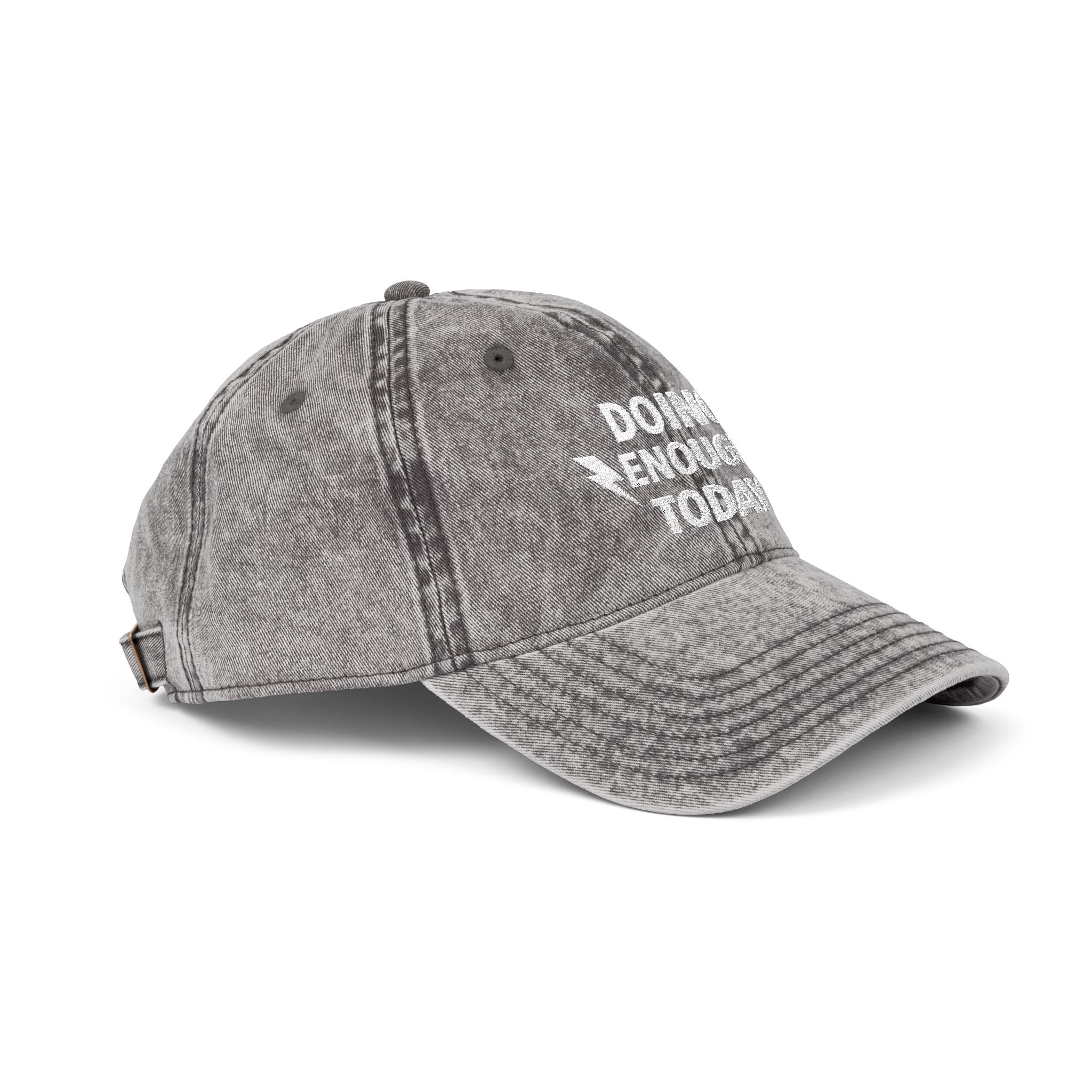 Doing Enough Today Vintage Cap – Motivational Distressed Hat – Positive Mindset Dad Hat – Mental Health Reminder – Minimalist Streetwear Cap