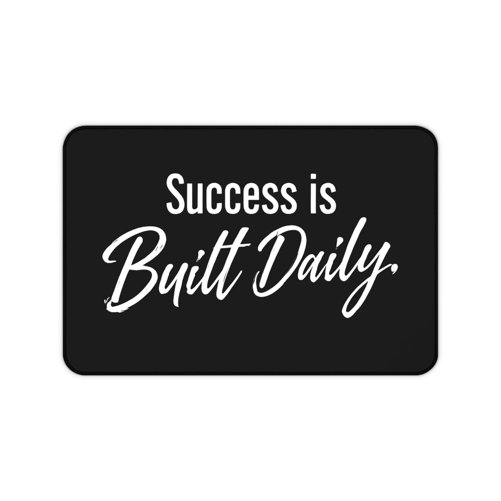 Success Is Built Daily Desk Mat – Motivational Office Desk Pad, Productivity Workspace Mat, Non-Slip Neoprene Desk Mat for Home Office