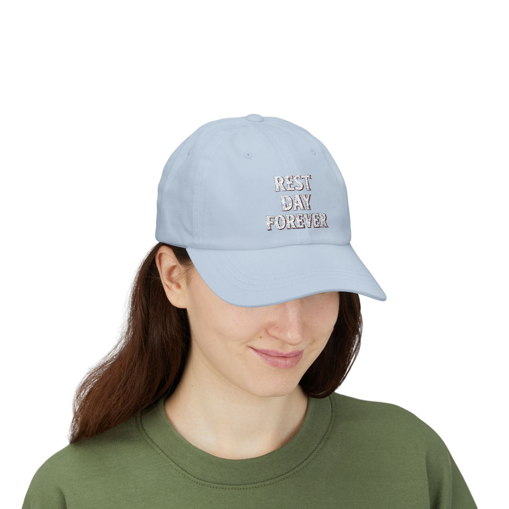 Rest Day Forever Classic Dad Cap | Minimalist Embroidered Fitness & Lifestyle Hat