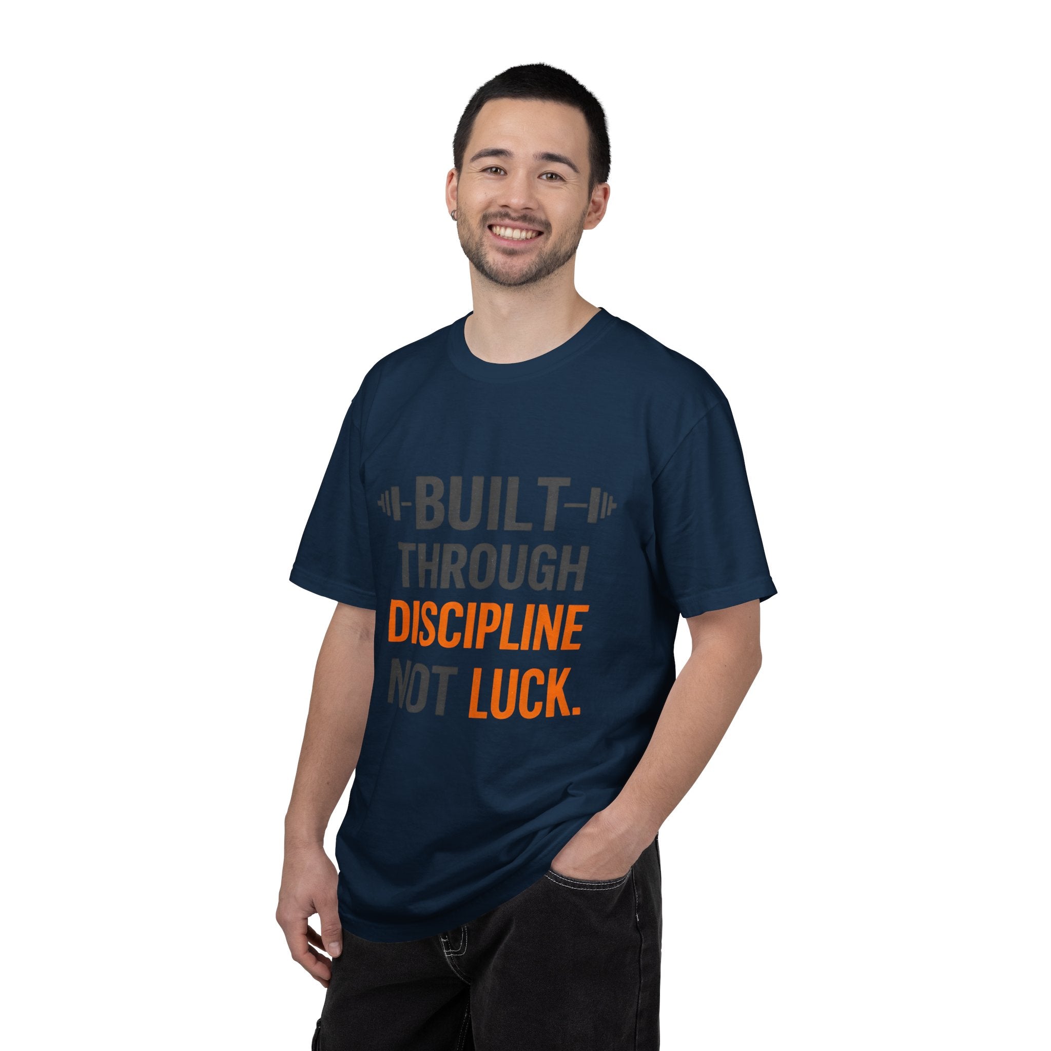 Built Through Discipline Not Luck Vintage Fitness Tee | Unisex Garment - Dyed