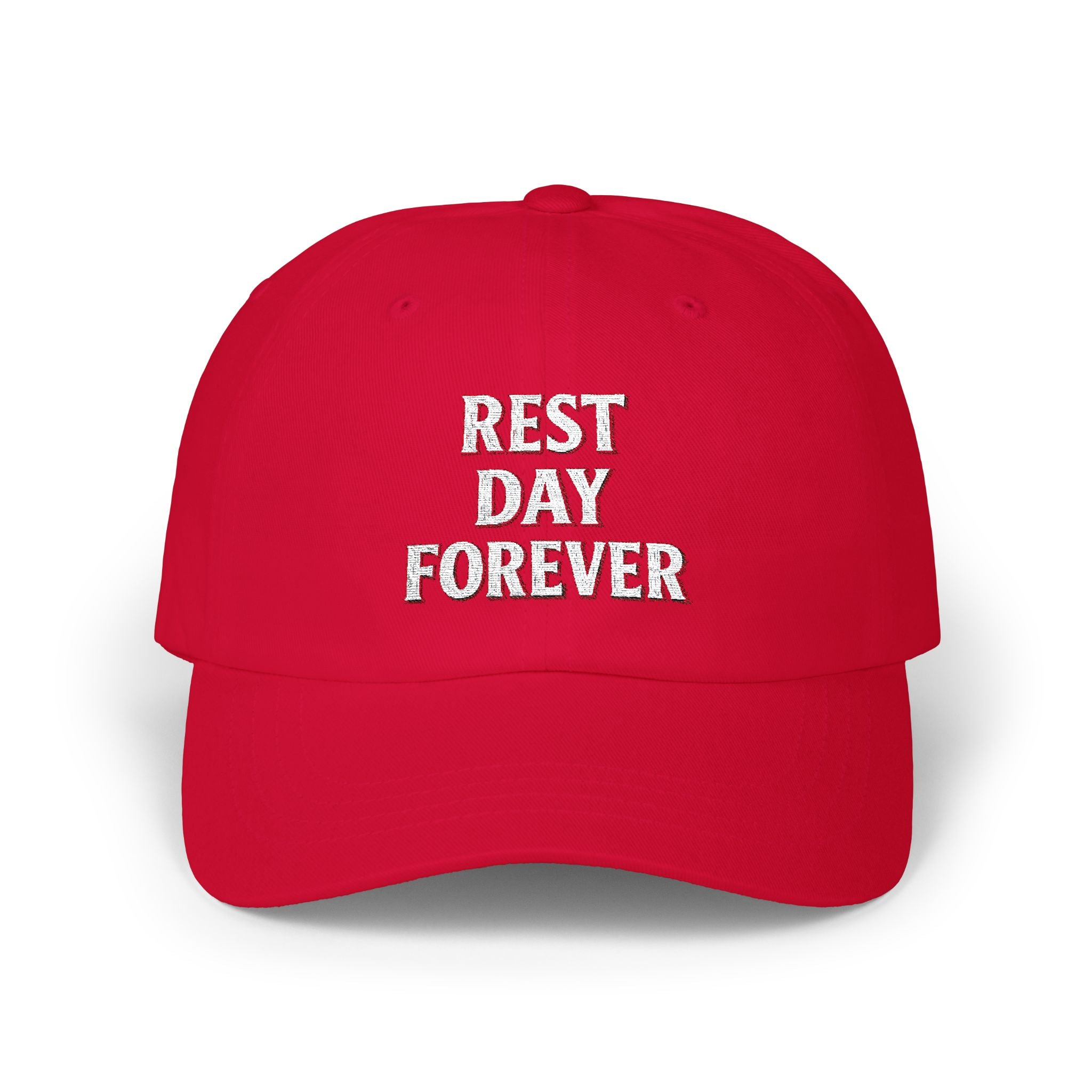 Rest Day Forever Classic Dad Cap | Minimalist Embroidered Fitness & Lifestyle Hat