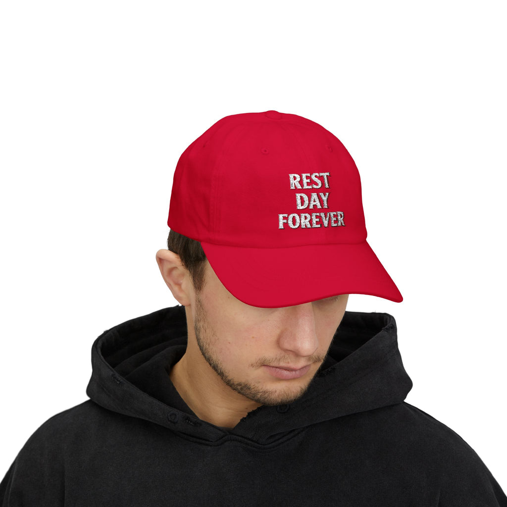 Rest Day Forever Classic Dad Cap | Minimalist Embroidered Fitness & Lifestyle Hat