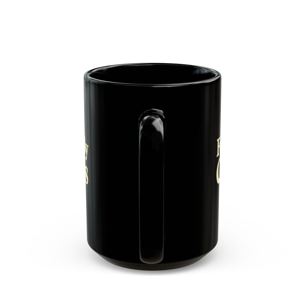 Fueled By Chaos Black Ceramic Mug | Aesthetic Coffee Cup for Entrepreneurs & Busy Lifestyles (11oz, 15oz)