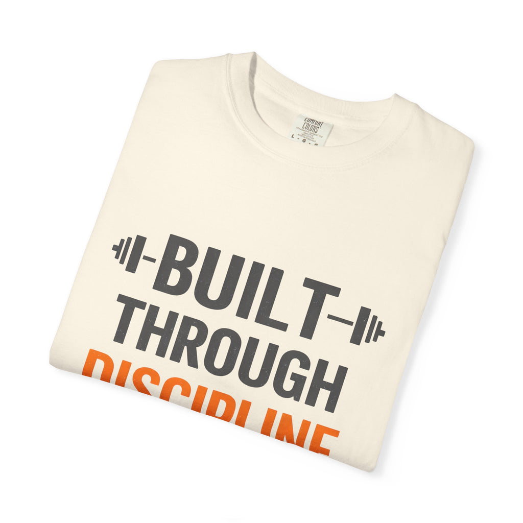 Built Through Discipline Not Luck Vintage Fitness Tee | Unisex Garment - Dyed