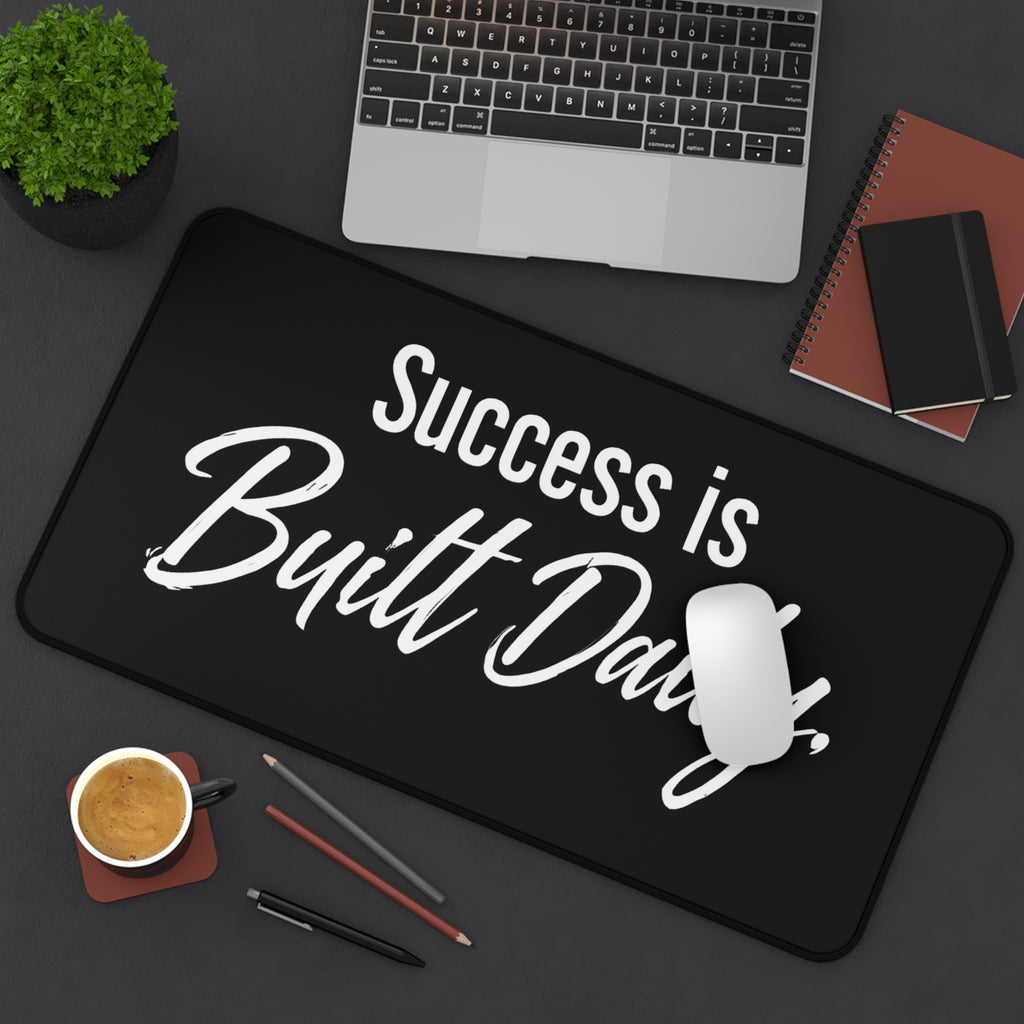 Success Is Built Daily Desk Mat – Motivational Office Desk Pad, Productivity Workspace Mat, Non-Slip Neoprene Desk Mat for Home Office